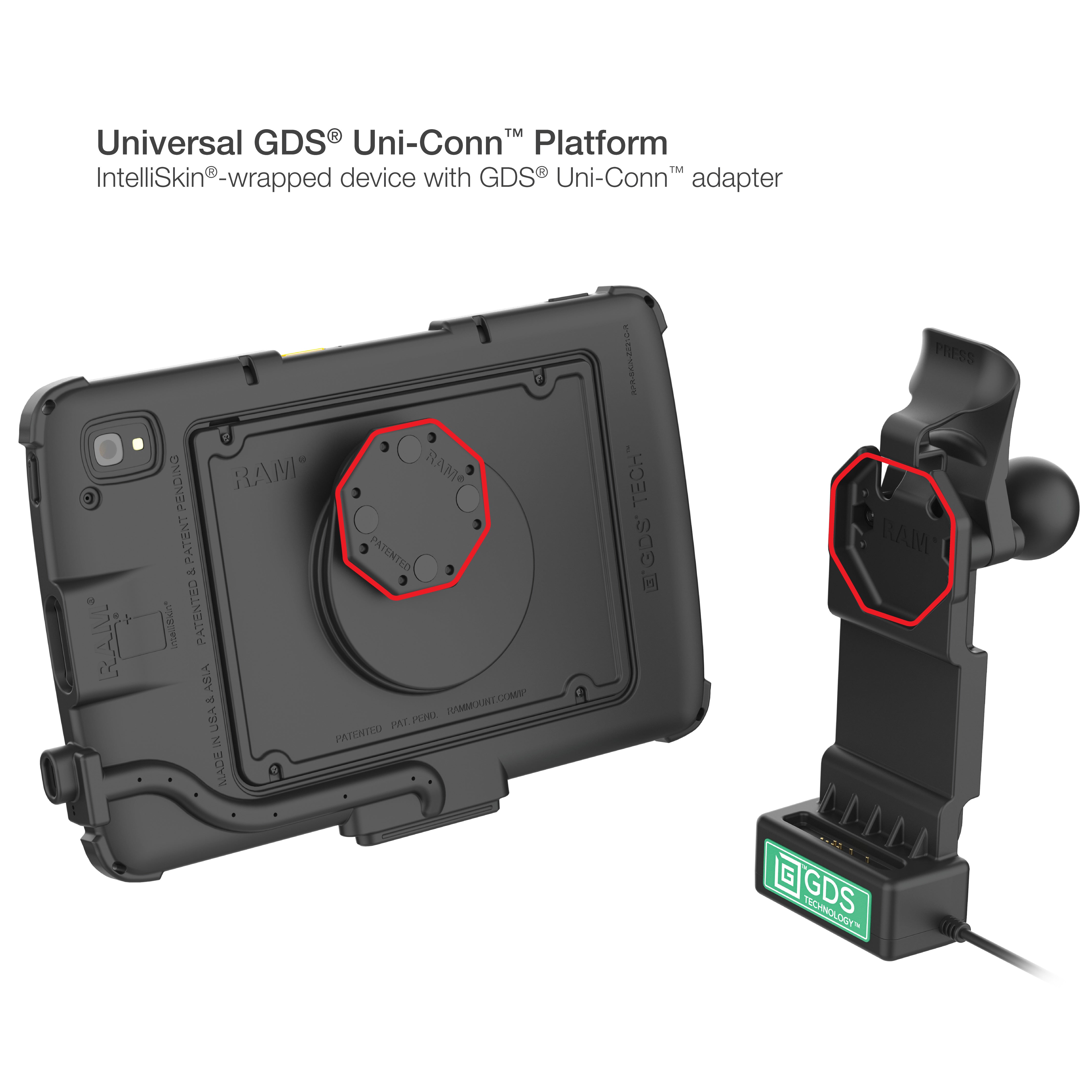 GDS® Uni Conn™ Adapter for Zebra ET4x 10 Tablet - RAM GDS U1 ZE21U - Perfect for Retail, Warehouse & Logistics Barcode Scanning