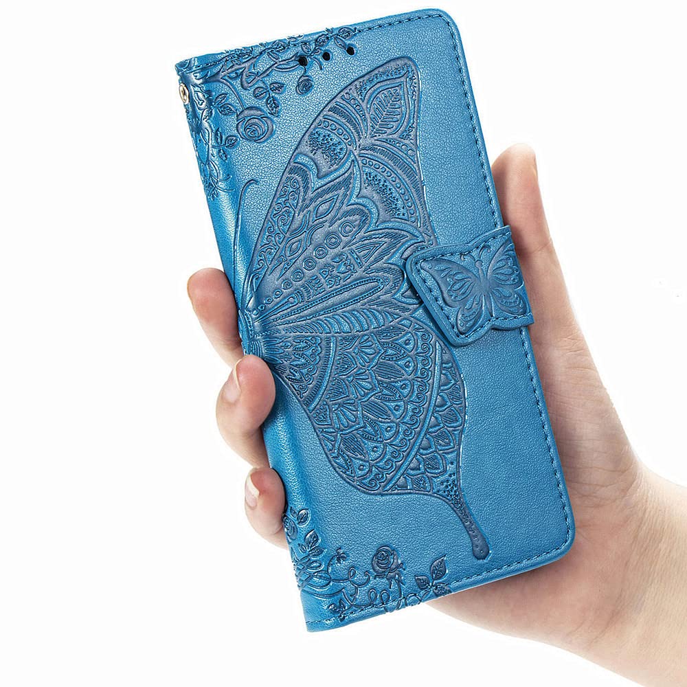 Premium PU Leather Samsung Galaxy A03S Case with Kickstand, Card Slots & Wrist Strap - 6.5 Inch Wallet Phone Cover for Samsung A03S (Blue) - Perfect for Daily Use, Travel & Hands-Free Convenience