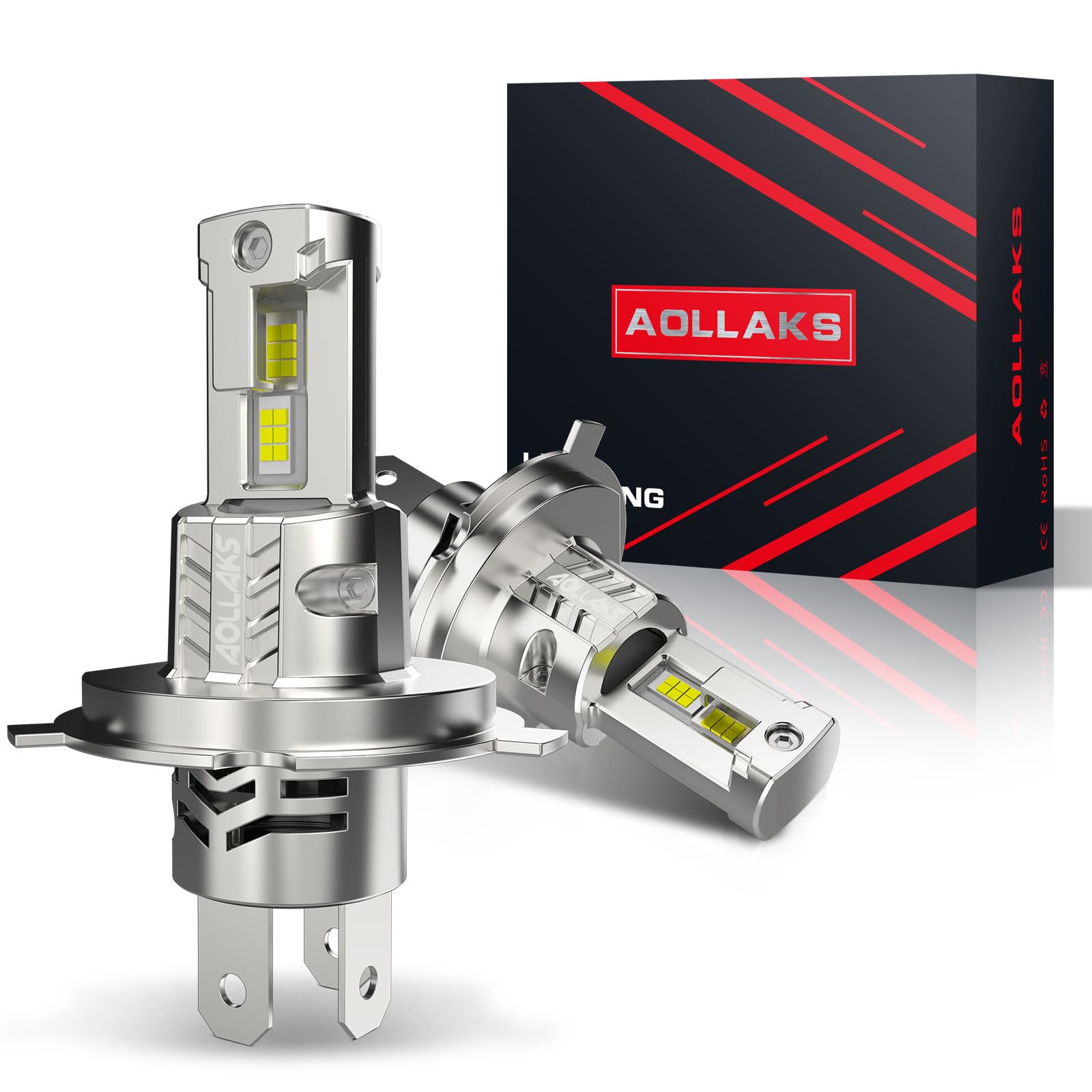Upgraded H4/9003/HB2 LED Light Bulb - 800% Brighter 34000LM 6500K White High/Low Beam - Plug & Play, No Adapter Needed - Perfect for Cars, Trucks, Motorcycles & Fog Lights - Pack of 2 - Ideal for Night Driving & Off-Road Adventures