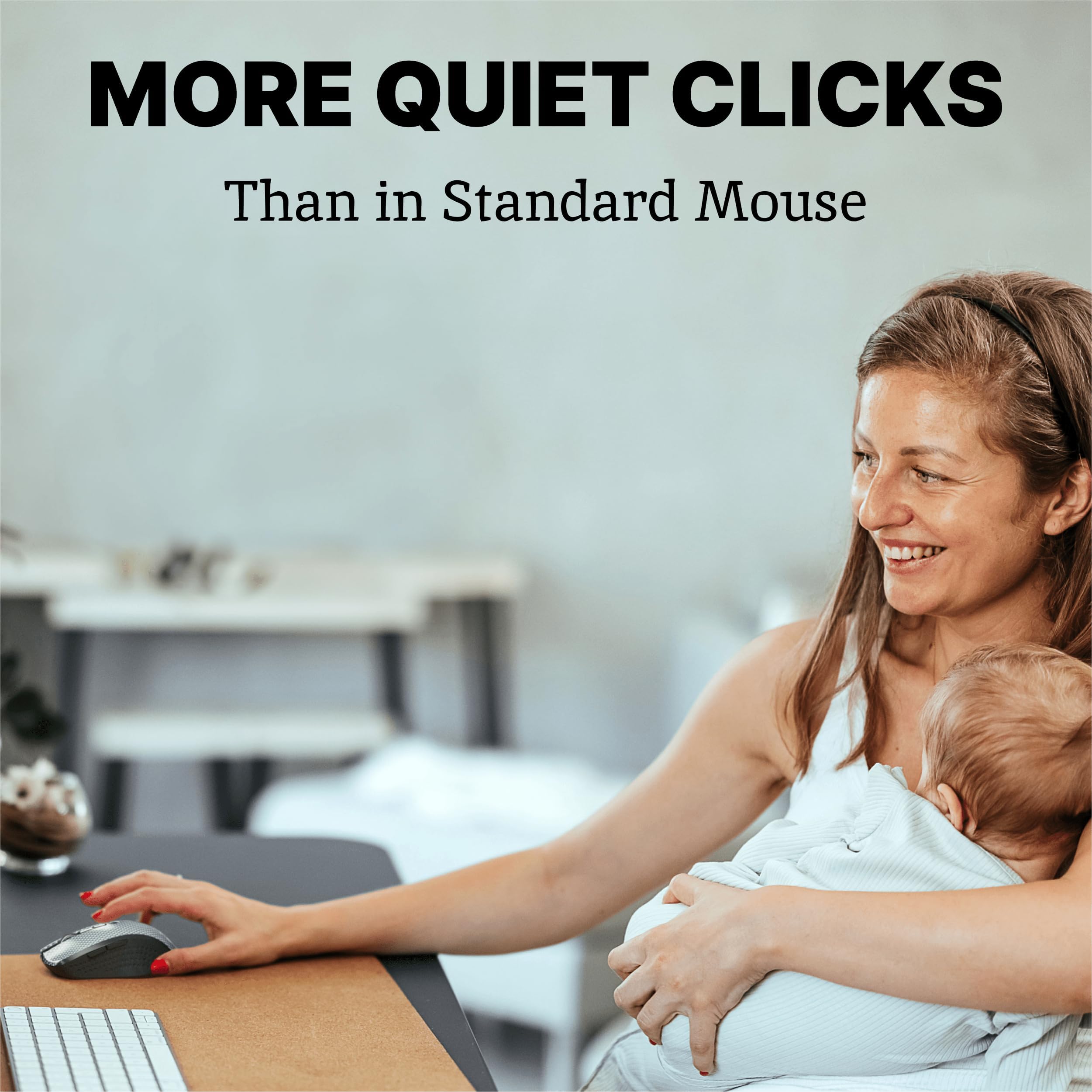 Silent Wireless Mouse for Laptop & PC - USB Cordless Computer Mouse with Ultra Quiet Click for Chromebook, MacBook, Office & Gaming | Ergonomic Design for Comfortable Long-Term Use