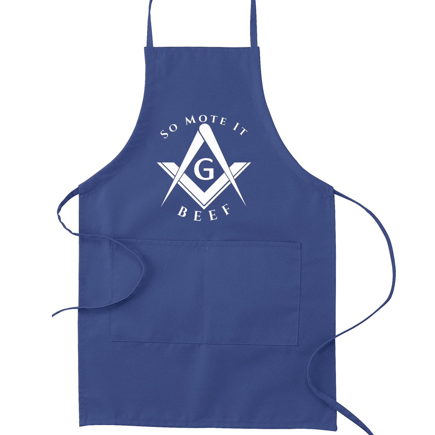 Freemason Apron for Cooking - So Mote It Beef Design - Durable Cotton Kitchen Apron for BBQ, Grilling & Baking - Perfect Masonic Lodge Gift for Men & Women