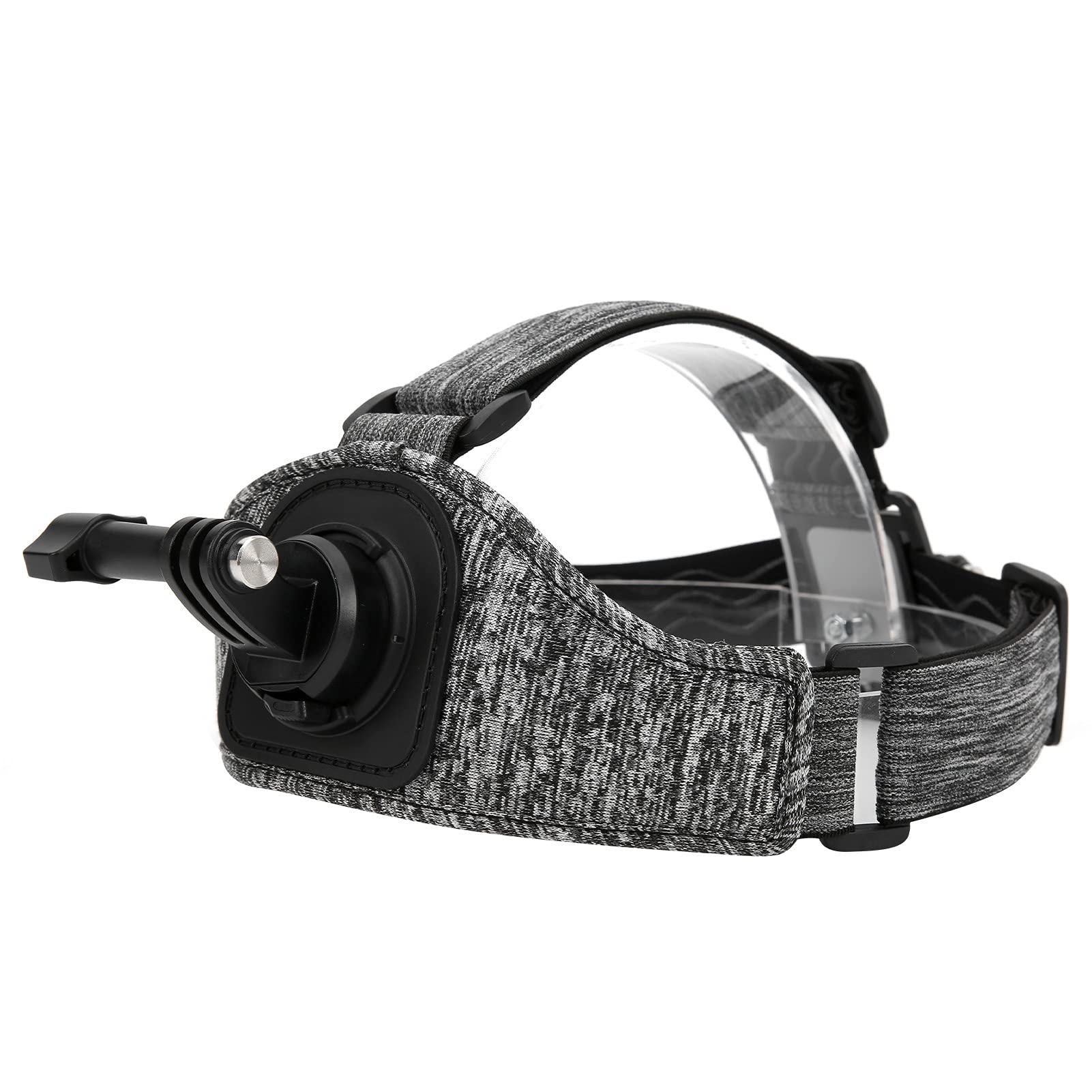 Gray Camera Head Strap for Sports & Action Cameras - Adjustable Mount for Cycling, Running, Skateboarding Vlog Recording - Durable Hands-Free Accessory for GoPro, DJI, Sony Action Cams (Model 01 02 015) - Perfect for Outdoor Adventures, Travel Vlogging & Extreme Sports