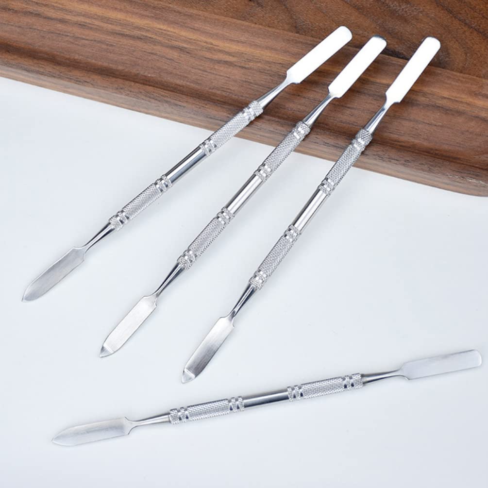 Milisten Professional Stainless Steel Makeup Mixing Tool - Foundation Blender, Nail Art & Skincare Spatula for Seamless Beauty Application - Perfect for Makeup Artists, DIY Manicures & At-Home Skincare Routines