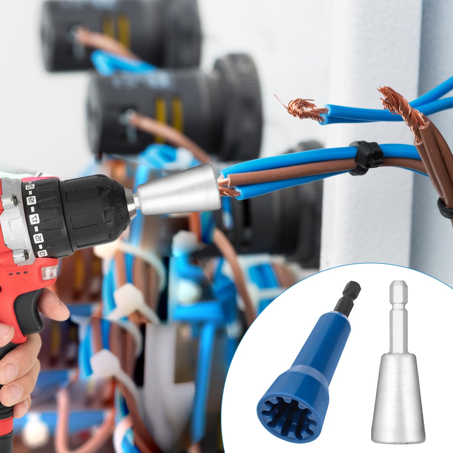 2-Pack Electric Wire Twister Drill Attachment – 1/4