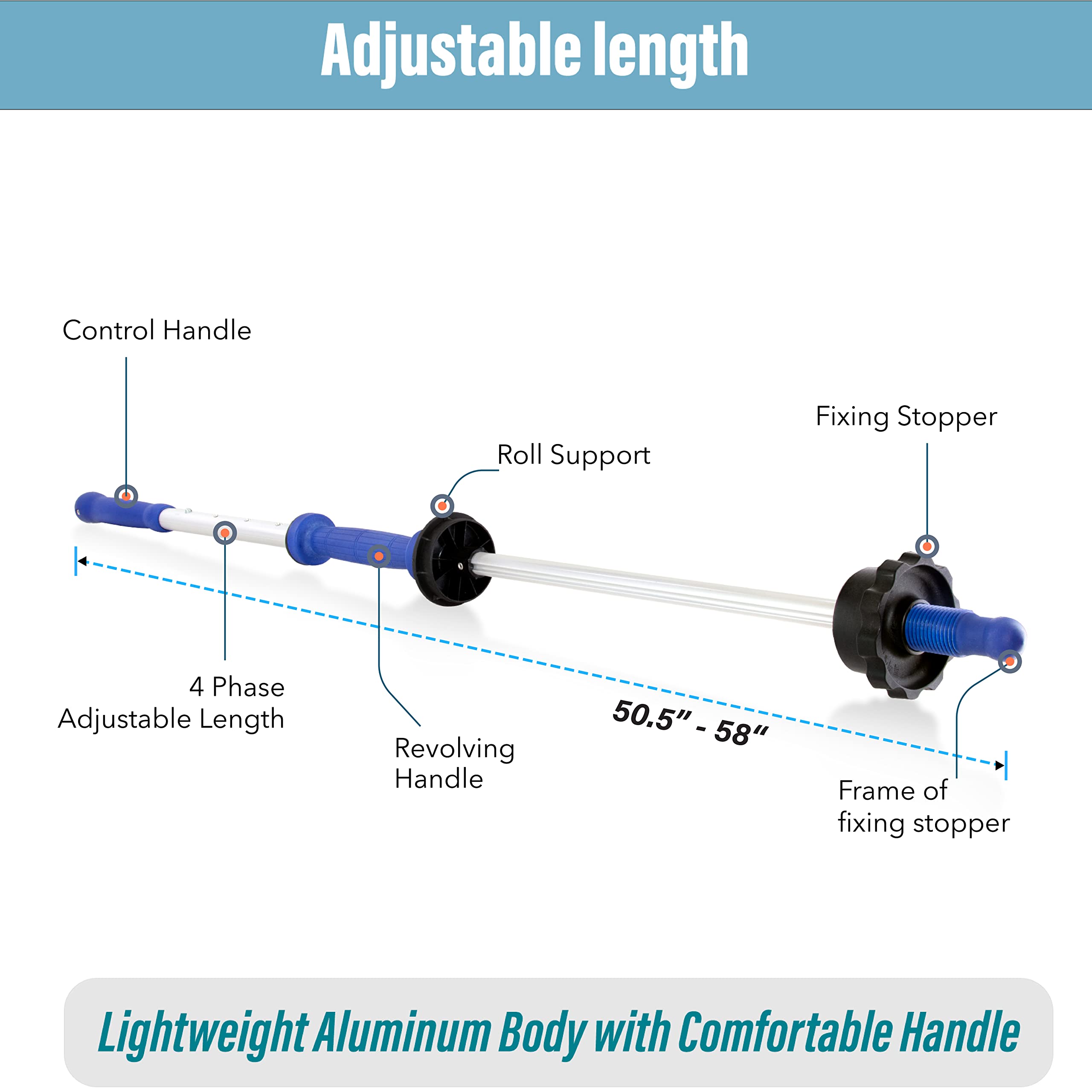 Aluminum Stretch Wrap Dispenser - Heavy Duty 50.5