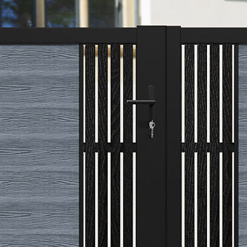 Classic Aspen Straight Top Driveway Gate - Anthracite Finish with Middle Screen | Durable & Stylish Driveway Entrance Solution for Homes & Estates