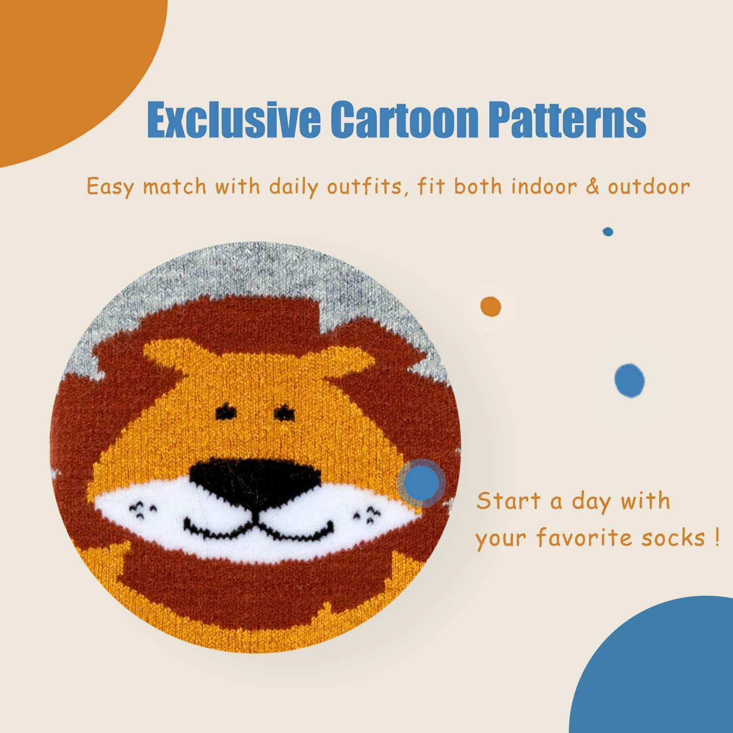 Warm Wool Socks for Boys - 6 Pairs Winter Thermal Crew Socks for Kids Outdoor Play