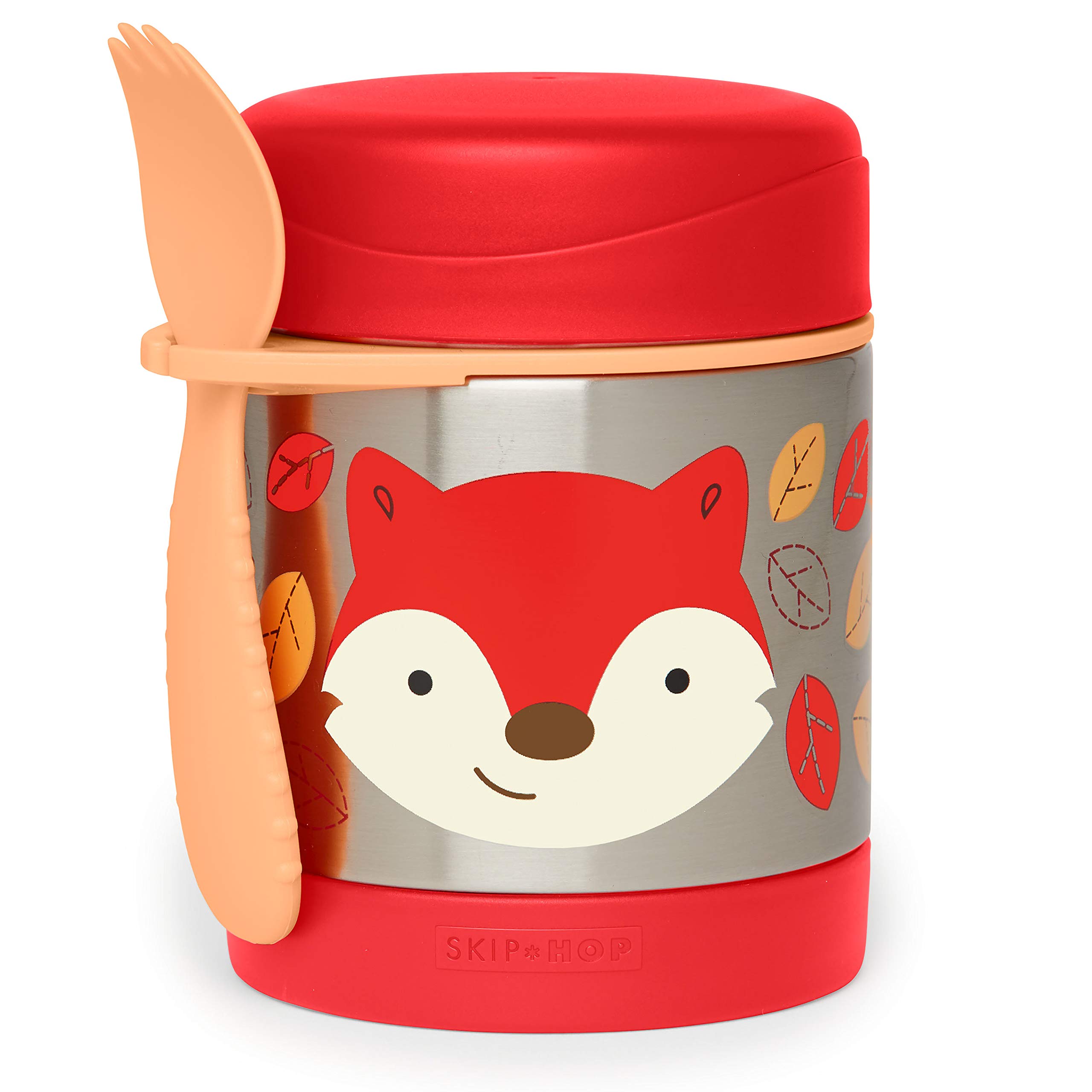 Skip Hop Baby Zoo Insulated Food Jar & Spork Set for Toddlers - BPA-Free, Leak-Proof, Microwave Safe - Bat & Fox Design (252392) - Perfect for Daycare, Picnics & On-the-Go Meals