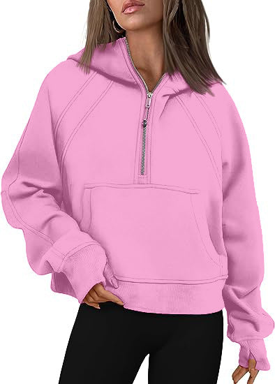 Women's Loose Fit Zip Up Hoodie with Pockets - Long Sleeve Pullover Sweatshirt for Fall & Winter | Casual Sportswear, Lounge Wear & Outdoor Activities