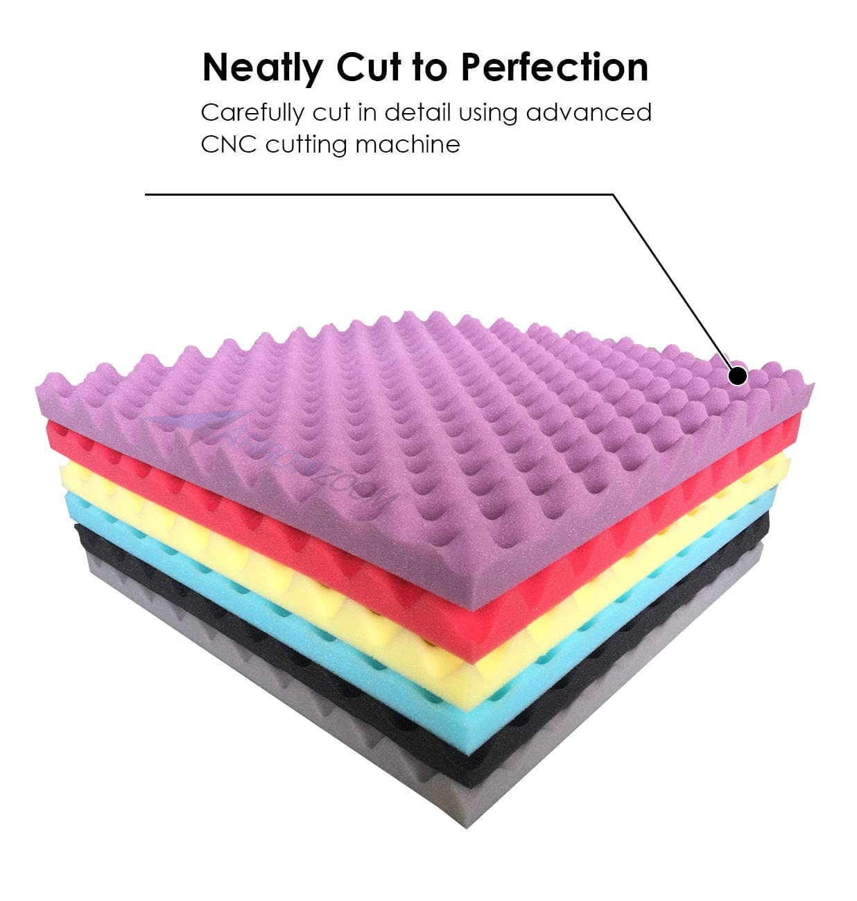 24 Pack Super Dash 50x50x3cm Baby Blue Acoustic Foam Panels - Convoluted Egg Crate Soundproofing Tiles for Home Studio, Office & Music Room - Noise Reduction Wall Treatment (SD1052)