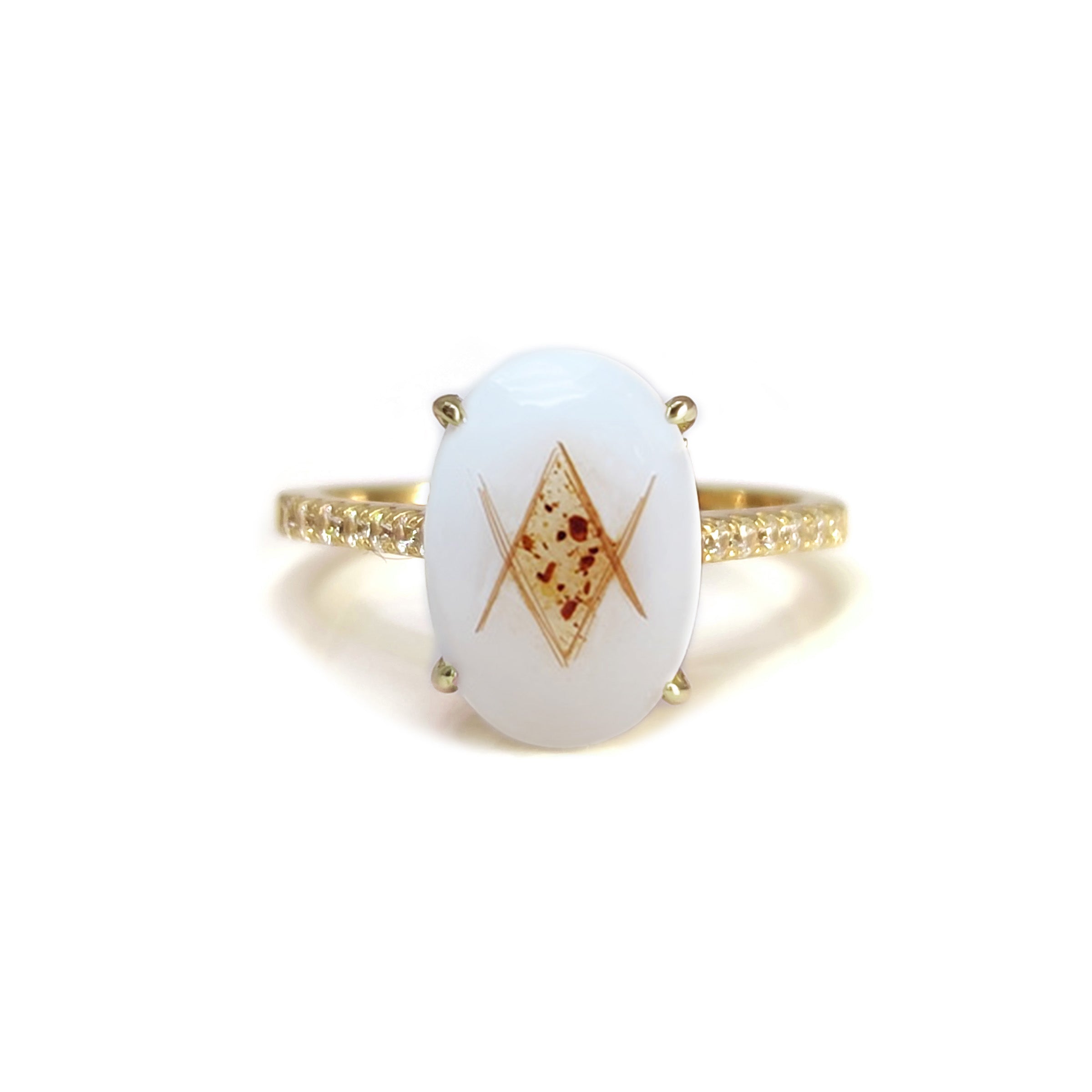 Oval Breastmilk & Baby Hair Gold Ring Keepsake - Personalized Memorial Jewelry for Moms - Perfect for First Locks, Newborn Gifts & Cherished Memories