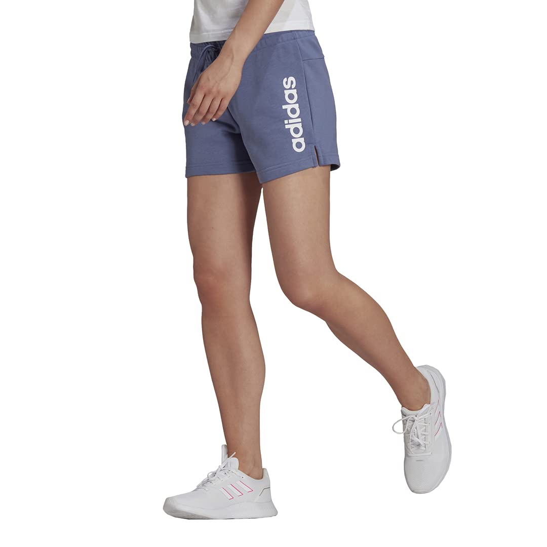 **Adidas Women's Essentials Slim Logo Shorts - Comfortable Workout & Lounge Shorts for Running, Yoga, and Casual Wear**
