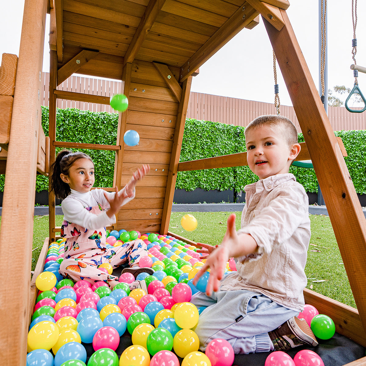 Birmingham Kids Play Center with Swing Set & Green Slide - Outdoor Backyard Playset for Toddlers & Children - Perfect for Gardens, Parks, and Playgrounds