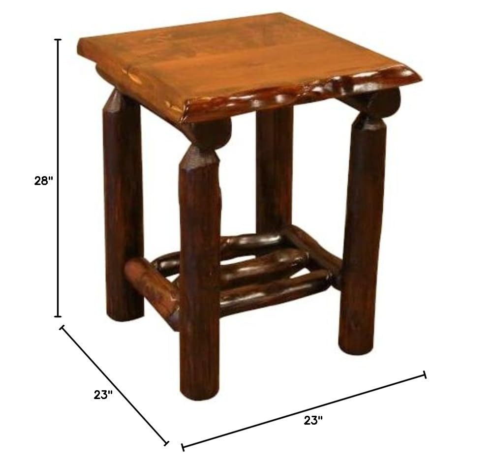 Adirondack Style Open Nightstand - Solid Wood Bedside Table with Storage Shelf | Perfect for Patio, Bedroom, or Living Room Furniture