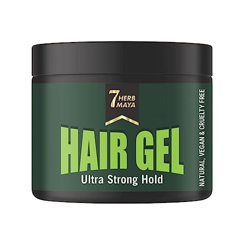 7Herbmaya Strong Hold Hair Styling Gel for Men - Natural Shine & Long-Lasting Control | 50g Hair Gel | Perfect for Daily Styling, Special Occasions & Professional Looks