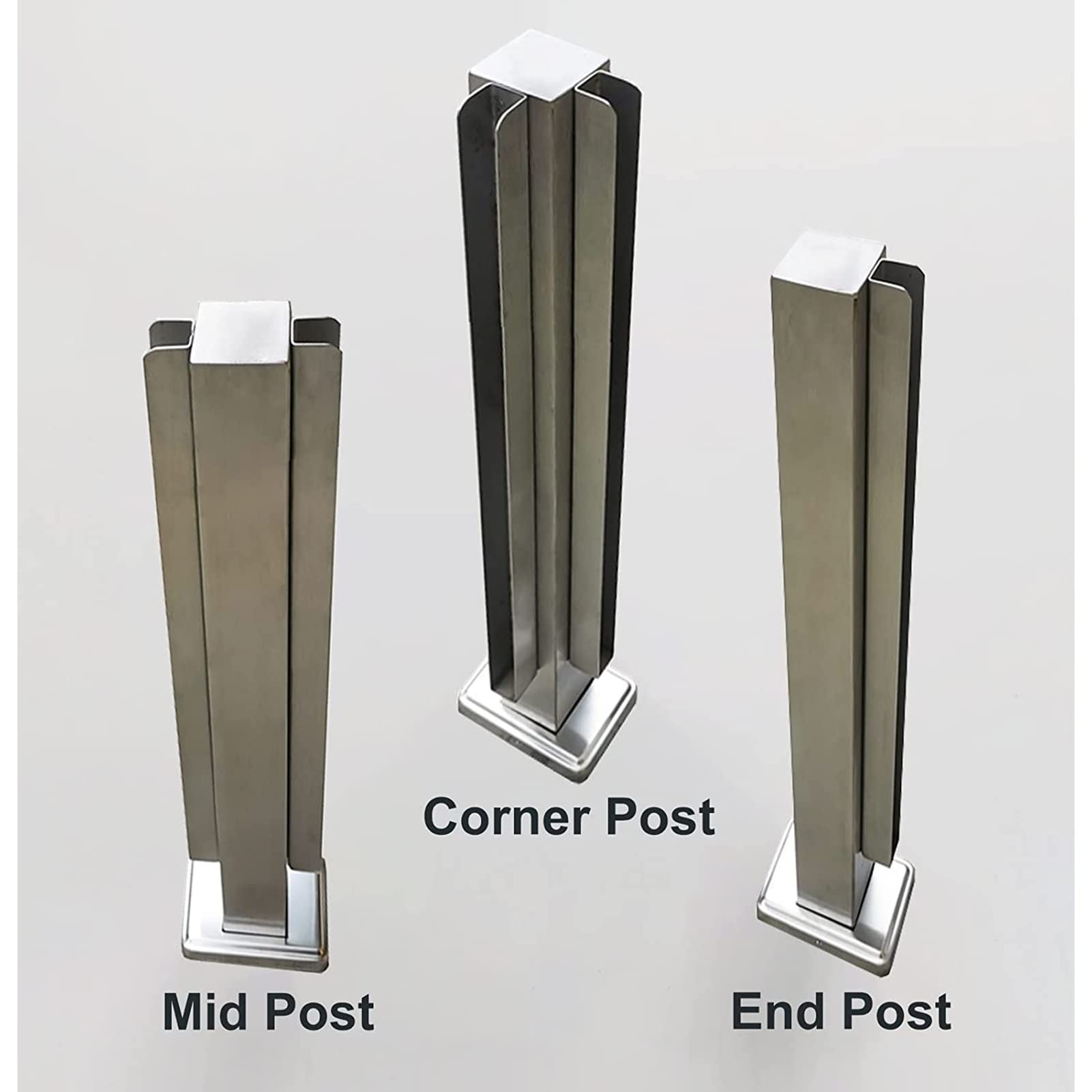 304 Stainless Steel Glass Balustrade Railing System - Patio Deck Fence Post with Fittings, Windproof Square Handrail for Garden, Stair & Commercial Use | Durable Indoor/Outdoor Glass Railing Solution for Home & Business