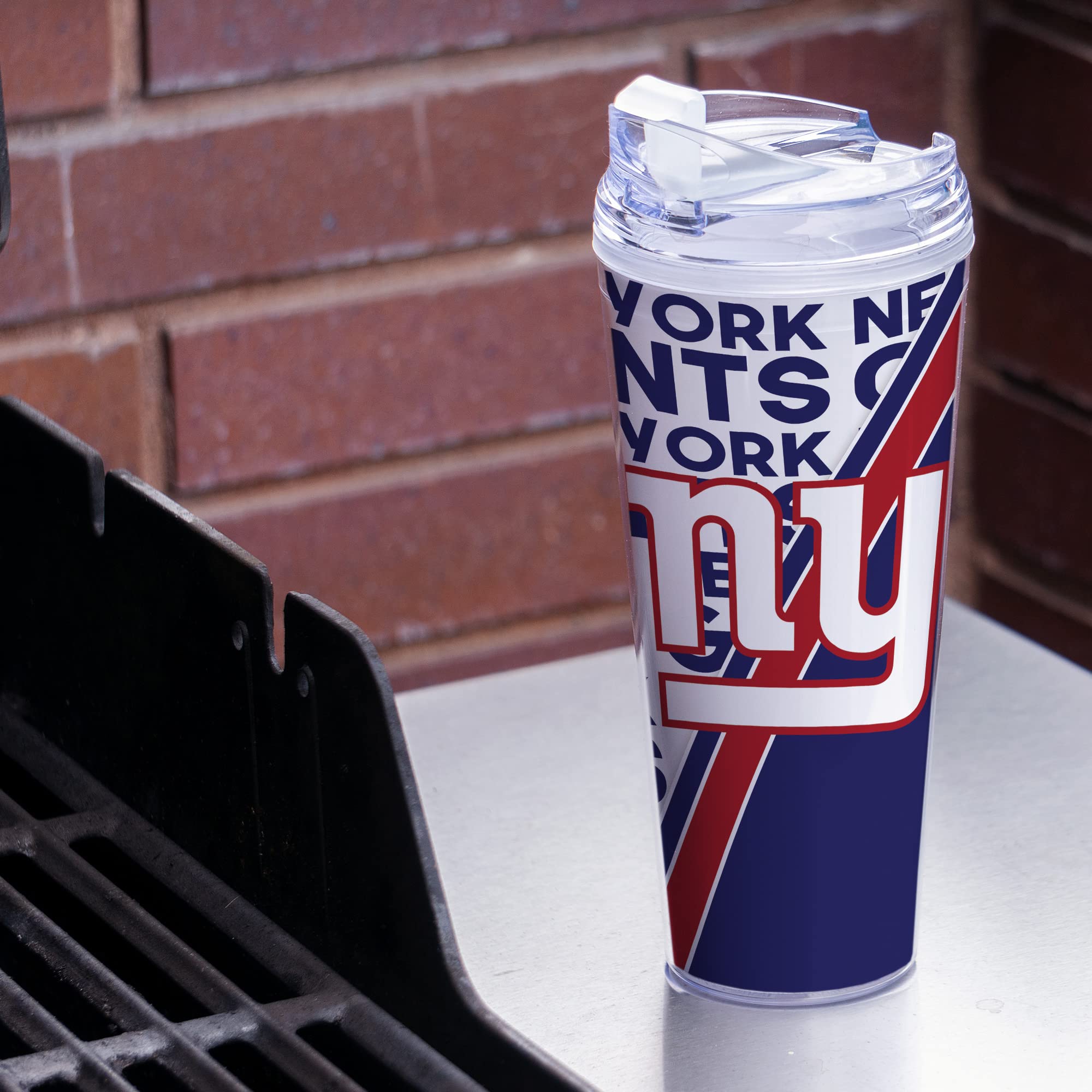 Official NFL Football 24oz Acrylic Tumbler with Hinged Lid - Double Wall Insulated Cup for Hot & Cold Drinks - Perfect for Game Day, Tailgating, and Office Use - Officially Licensed NFL Team Merchandise for Fans