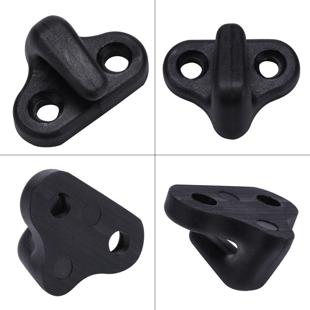 **VGEBY 4Pcs Kayak Lashing Hooks with Bungee Cord & 8 Flat-Head Screws - Heavy Duty Double Hole Hooks for Kayak, Canoe, Paddle Board Accessories - Perfect for Securing Gear on Water Adventures**