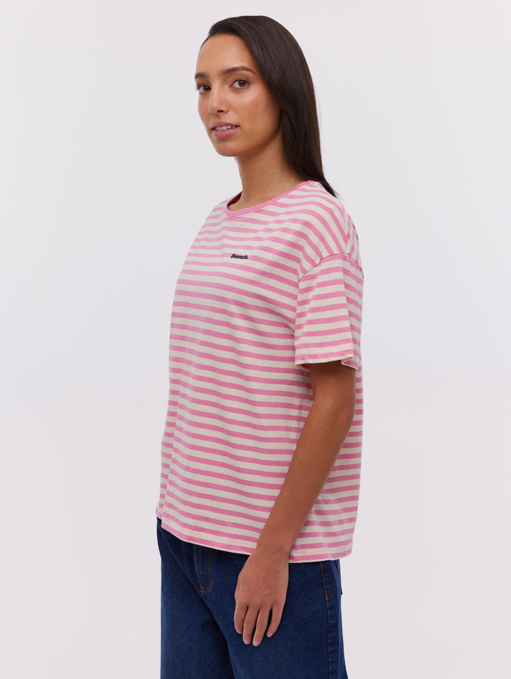 Aife Oversized Striped T-Shirt for Women - Soft Cotton Casual Tee for Everyday Wear, Lounge & Street Style