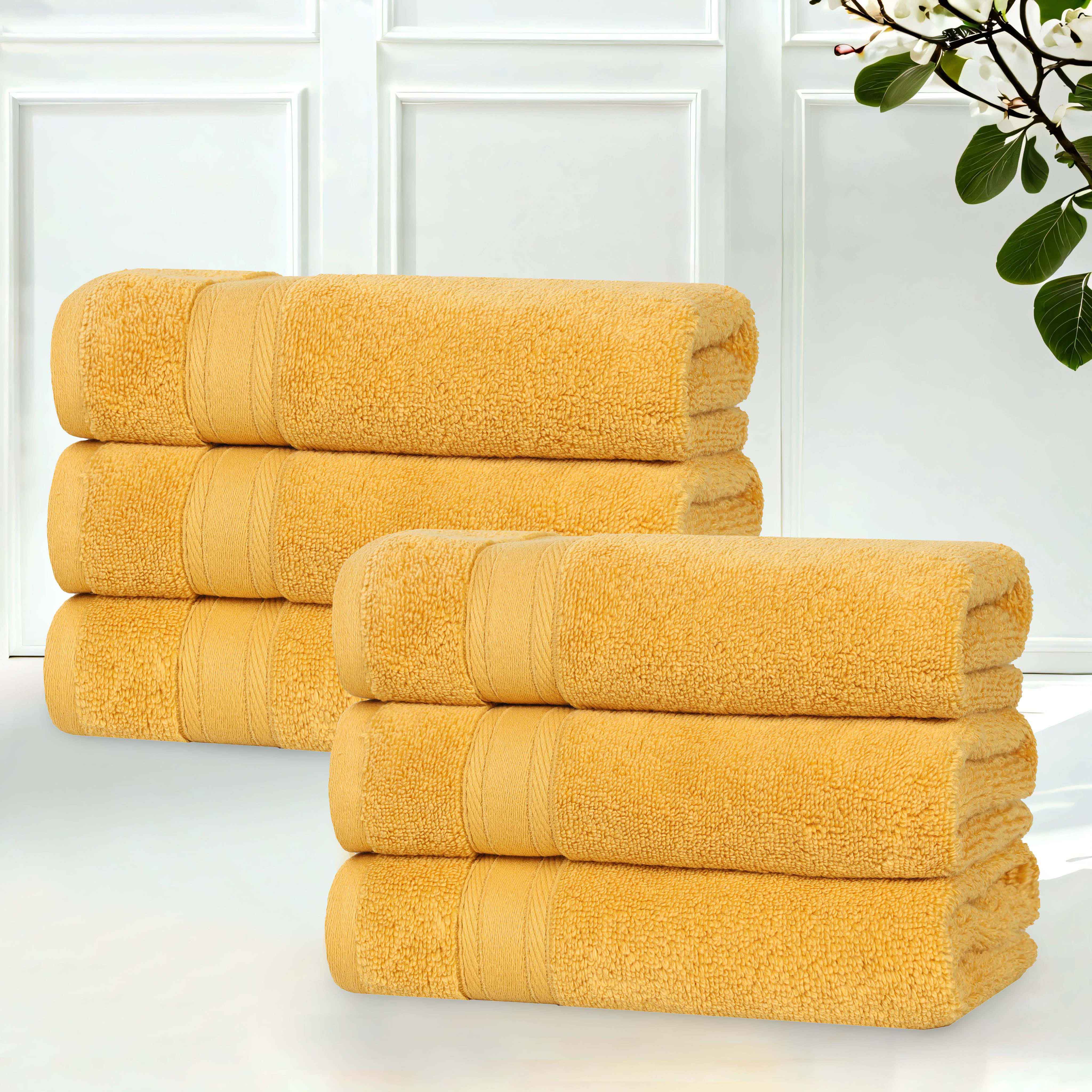 Premium Belmont Zero Twist Cotton Medium Weight Hand Towels - Soft & Absorbent Set of 6 for Bathroom, Kitchen & Guest Use - Ideal for Home, Spa & Hotel