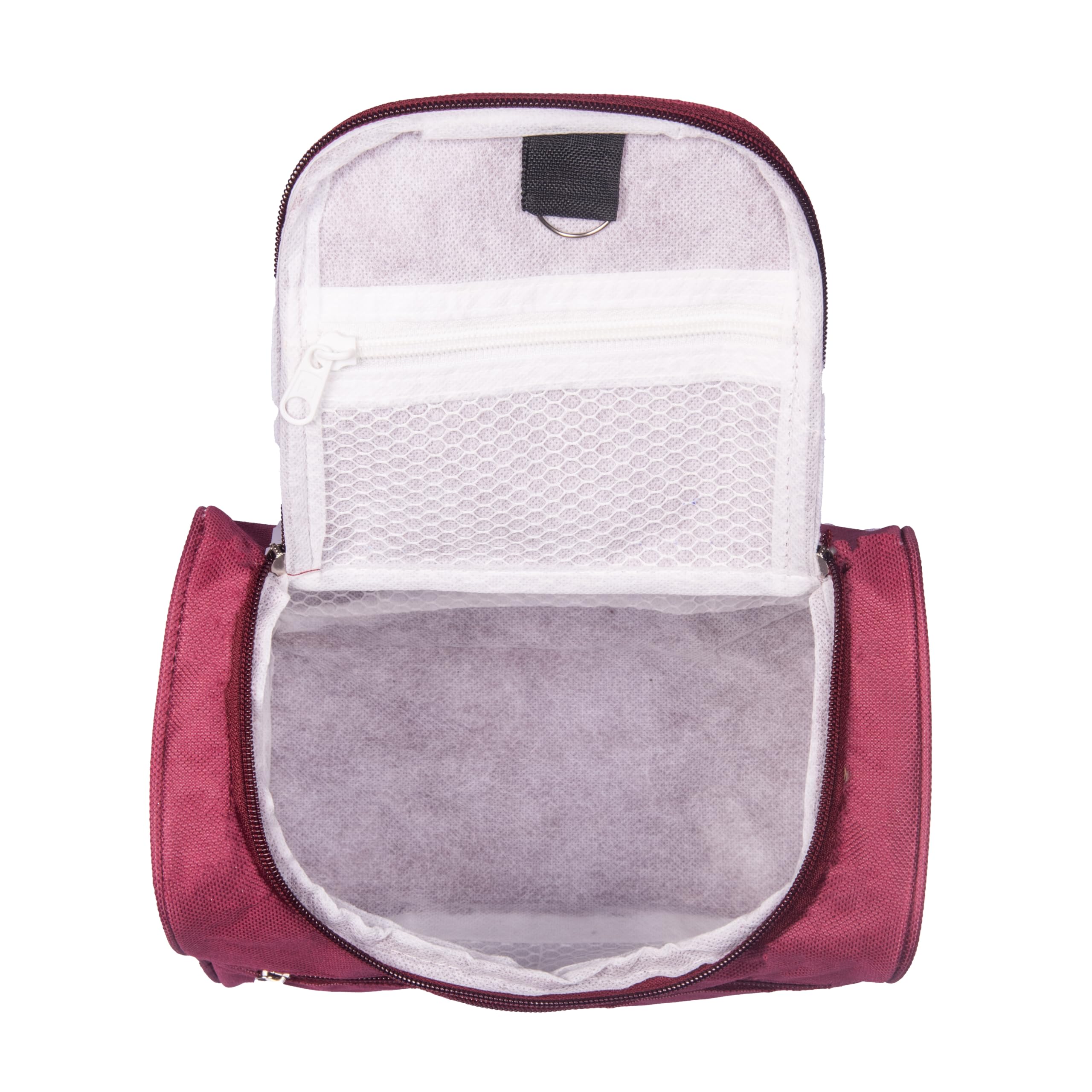 Stylish Maroon Makeup Bag for Women & Girls - Large Cosmetic Organizer, Toiletry Storage Pouch, Multifunctional Travel Beauty Case - Perfect for Travel, Gym, and Daily Use (Pack of 1)