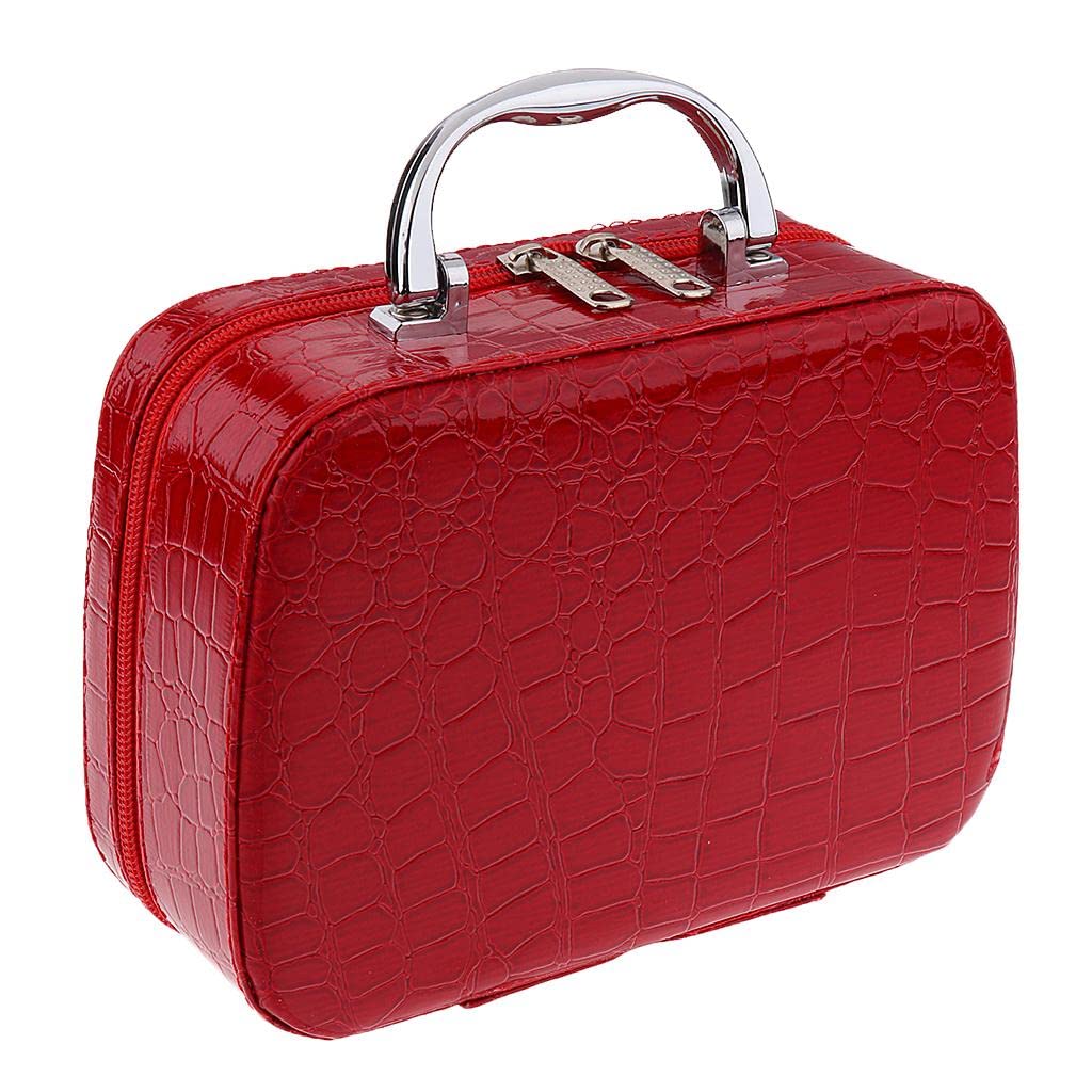 Trendy Retail® PU Travel Cosmetic Bag - Waterproof Makeup Case & Toiletry Organizer Storage Pouch (Red) - Perfect for Travel, Gym, and Daily Essentials Organization