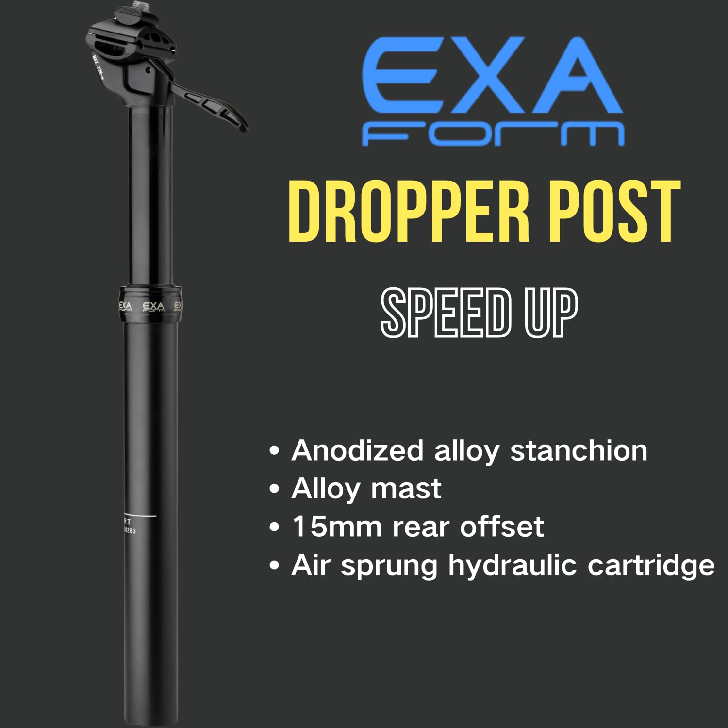 KS EXA Dropper Seatpost - Cable-Free & Lever-Actuated for Mountain & E-Bikes | Lightweight Bike Seat Post for Trail Riding & Commuting | Perfect Upgrade Accessory for Electric Bikes