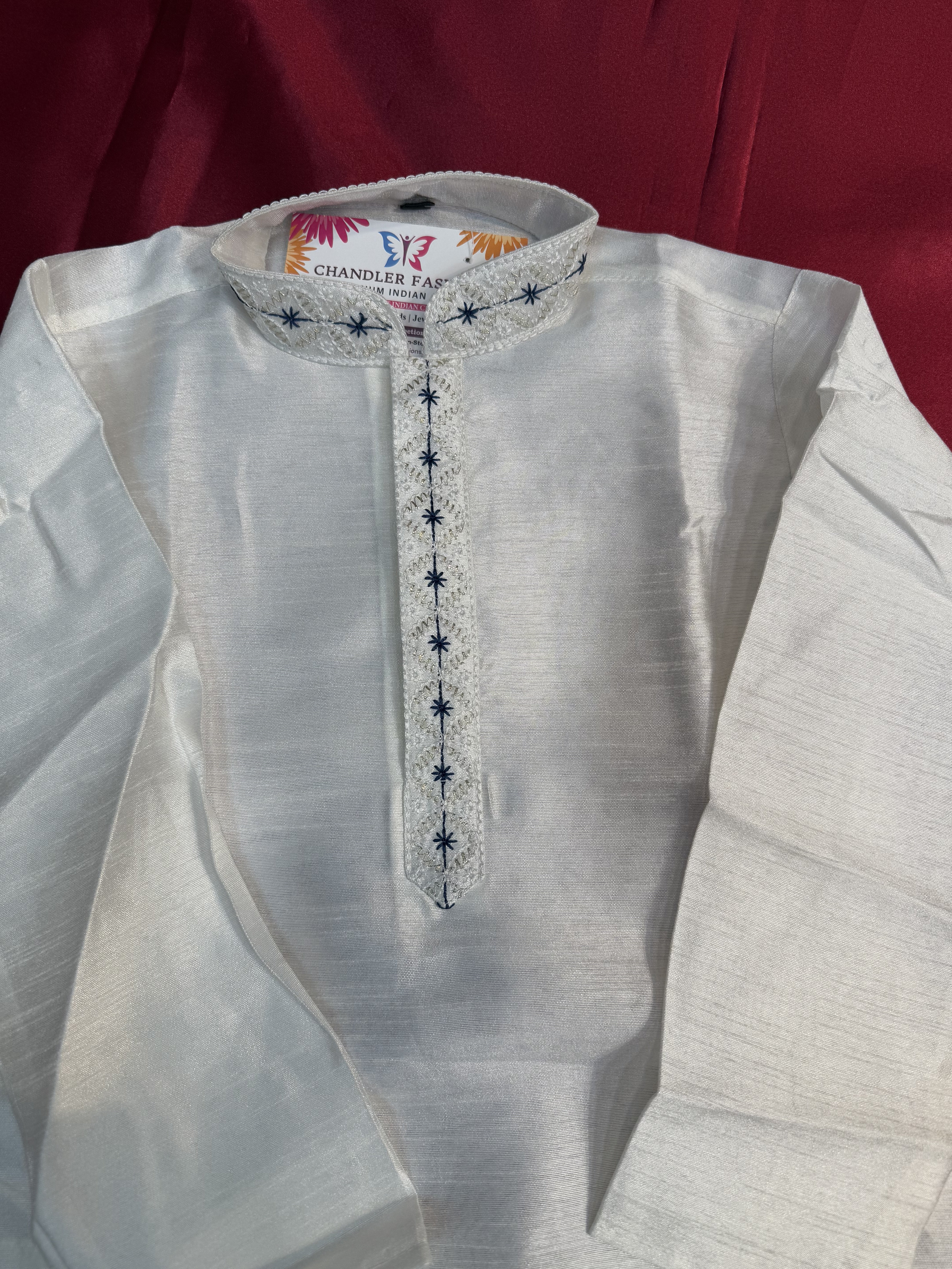 Premium White Banarasi Embroidered Kurta Pajama Set for Kids | Traditional Indian Ethnic Wear | Perfect for Festivals, Weddings & Special Occasions