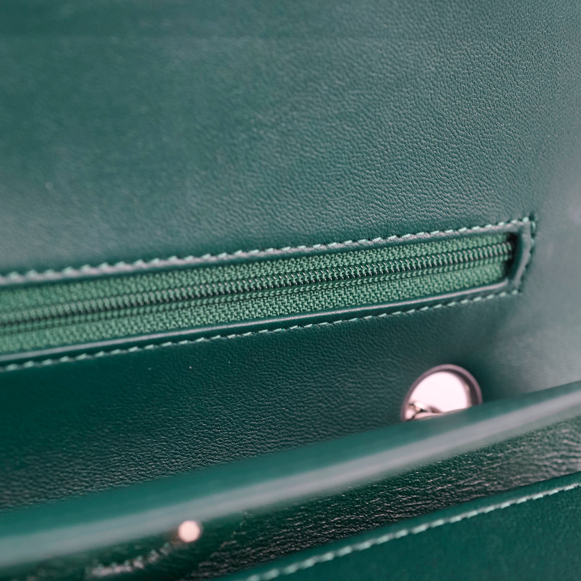 Chanel Medium Classic Flap Bag in Green Lambskin Leather with Silver Hardware - 25 Series | Luxury Handbag for Women, Perfect for Parties, Date Nights & Special Occasions