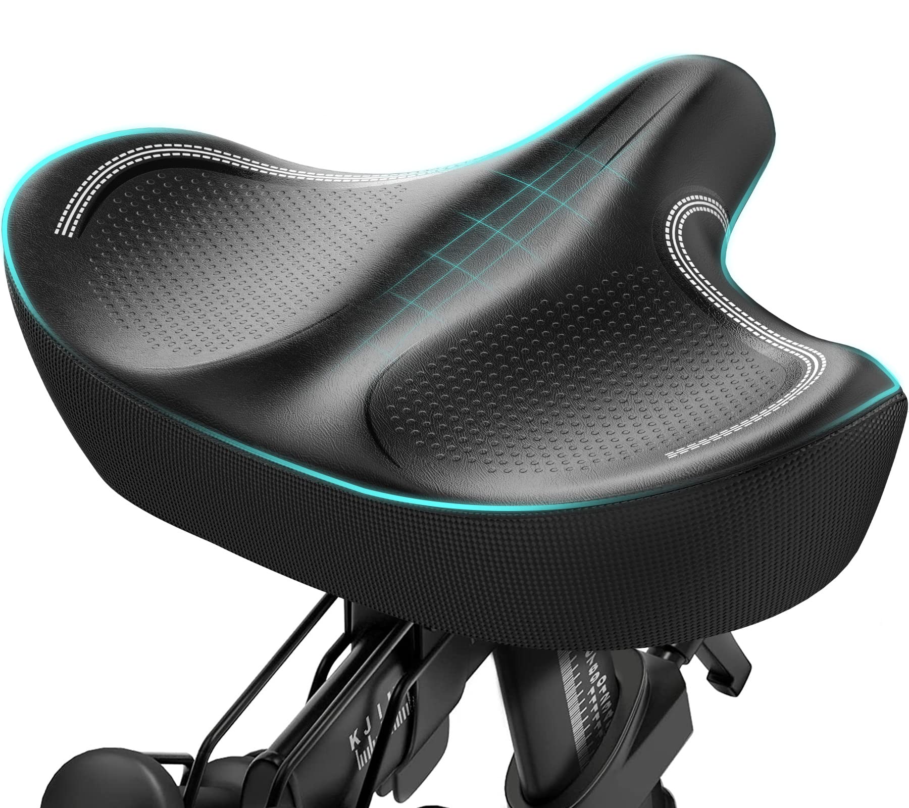 **Extra Wide Comfort Memory Foam Bike Seat - Noseless Oversized Bicycle Saddle Replacement for Electric, Exercise, Cruiser & Road Bikes - Ideal for Men & Women - Perfect for Long Rides, Commuting & Outdoor Cycling**