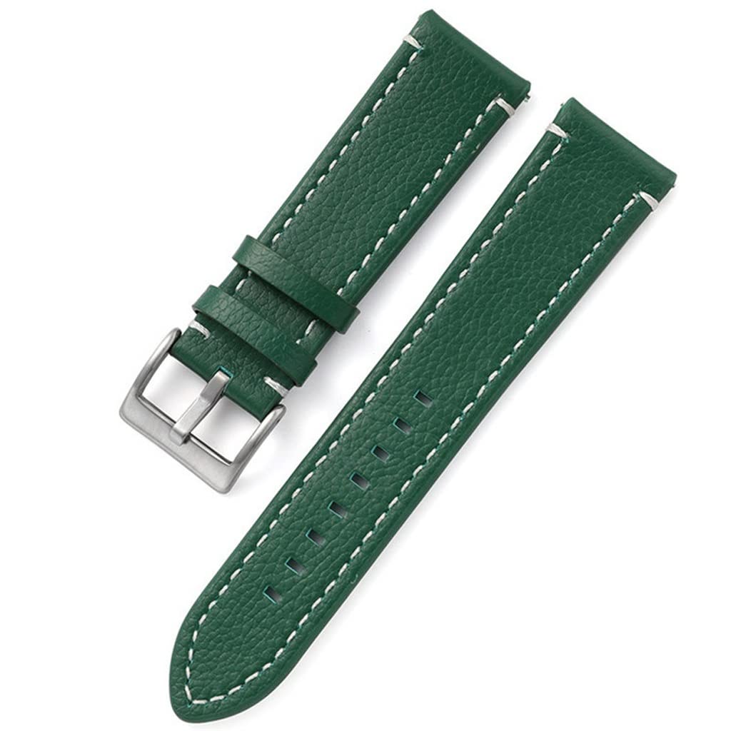 Premium Double-Sided Leather Watch Strap - Quick Release Black Band for Men & Women - Stainless Steel Buckle - 22mm Width - Perfect for Casual, Business & Everyday Wear