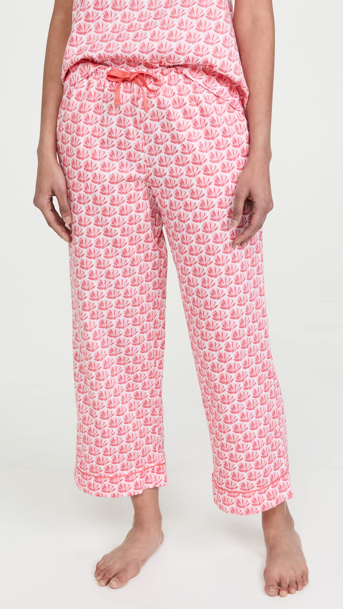 BedHead Pajamas Women's Sleepwear Set - Floral Seashell Print Tank Top & Cropped Pants, Soft Cotton Lounge Wear for Women, Size XL | Perfect for Relaxing at Home, Summer Nights & Gift Giving