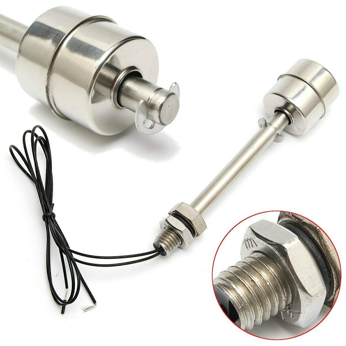 SENRISE L150mm Stainless Steel Vertical Float Switch - Water Level Control Sensor for Electrical, Drainage, and Alarm Systems | Ideal for Tanks, Pools, and Industrial Liquid Monitoring