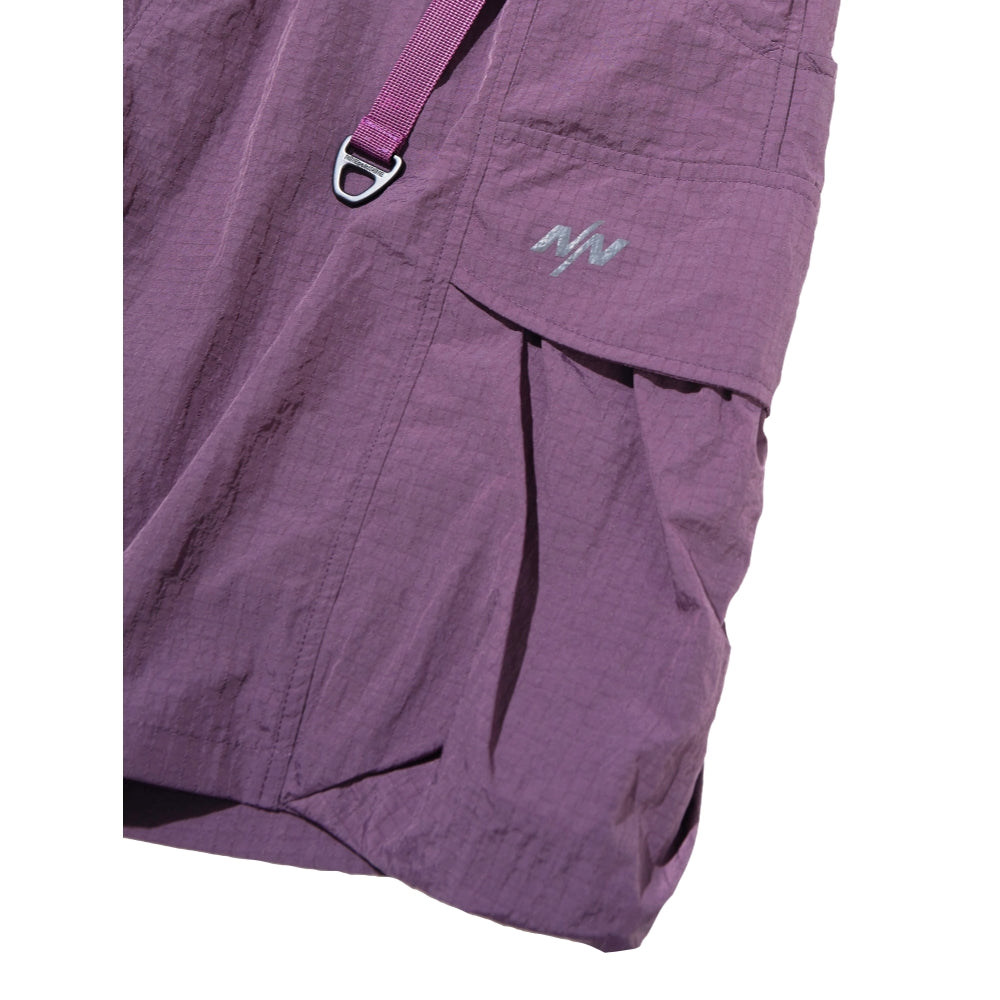 Nine Point Nine Element 3D Pocket Ripstop Shorts - Lightweight Quick-Dry Outdoor Hiking & Running Shorts for Men - Purple