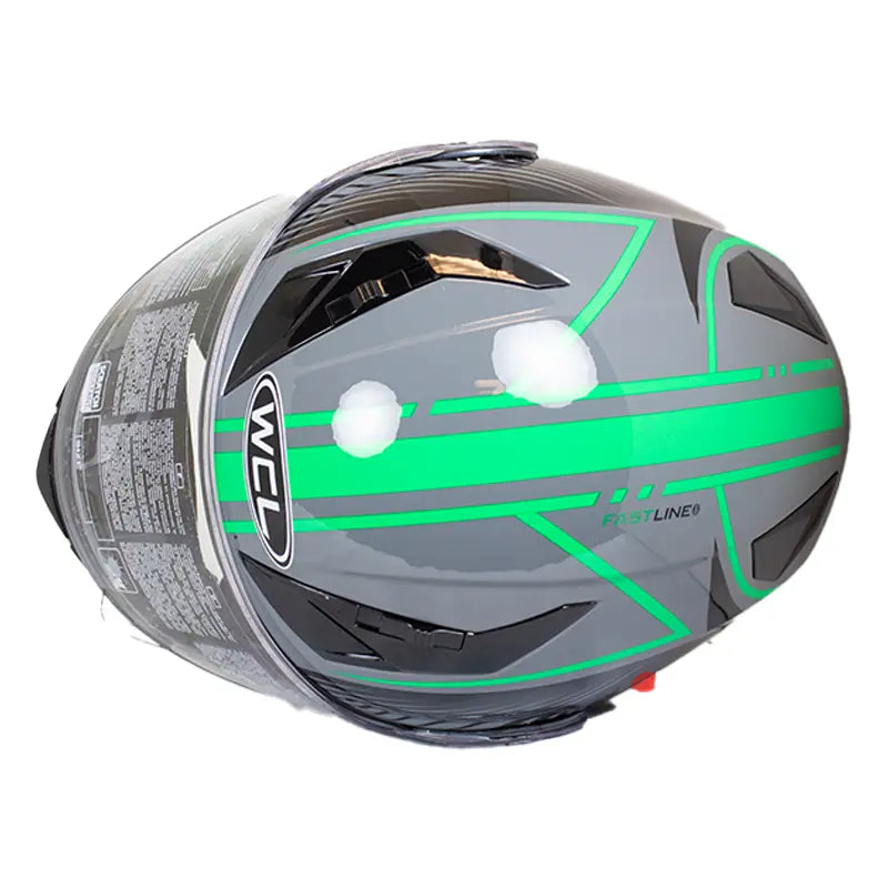 Premium Black & Green Leather Biker Helmet for Men & Women - West Coast Style Motorcycle Gear for Safety & Style - Perfect for Cruising, Racing & Urban Riding