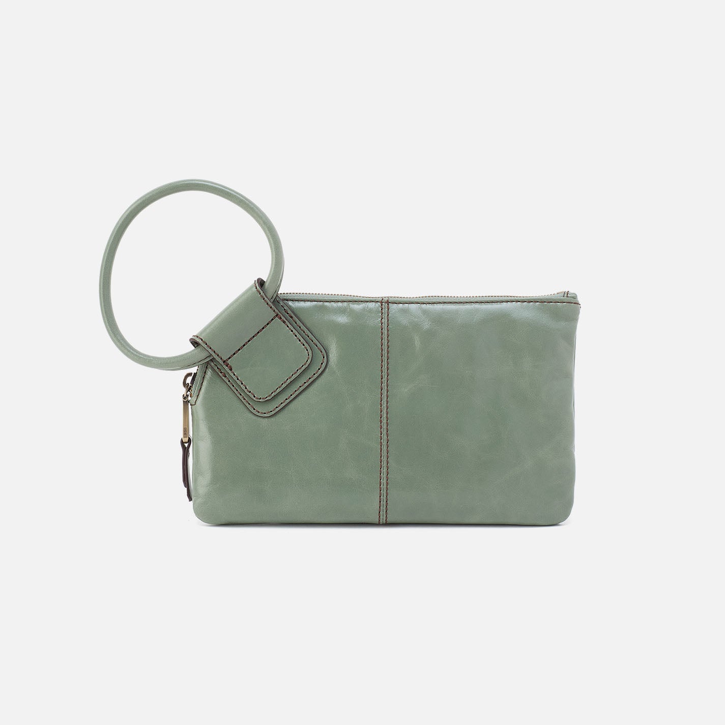 Luxury Polished Leather Sable Wristlet Handbag - Jade Green Crossbody Purse for Women | Perfect for Evening Parties, Date Nights & Special Occasions