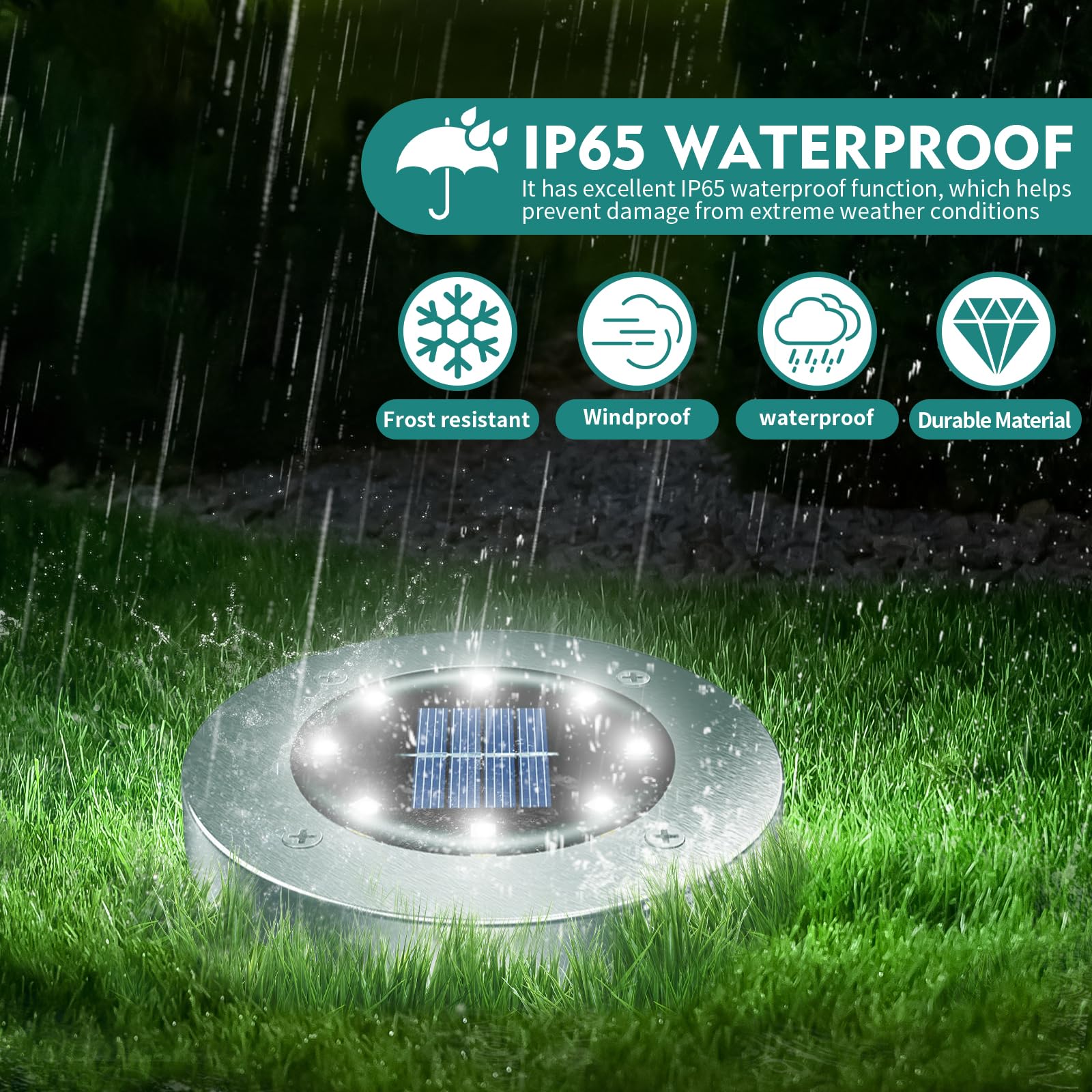 12 Pack Solar Outdoor Lights - Waterproof Solar Garden Lights for Pathway, Lawn, Yard, Deck & Driveway | Landscape Lighting for Patio & Walkway | Perfect for Outdoor Decor, Backyard & Garden Lighting