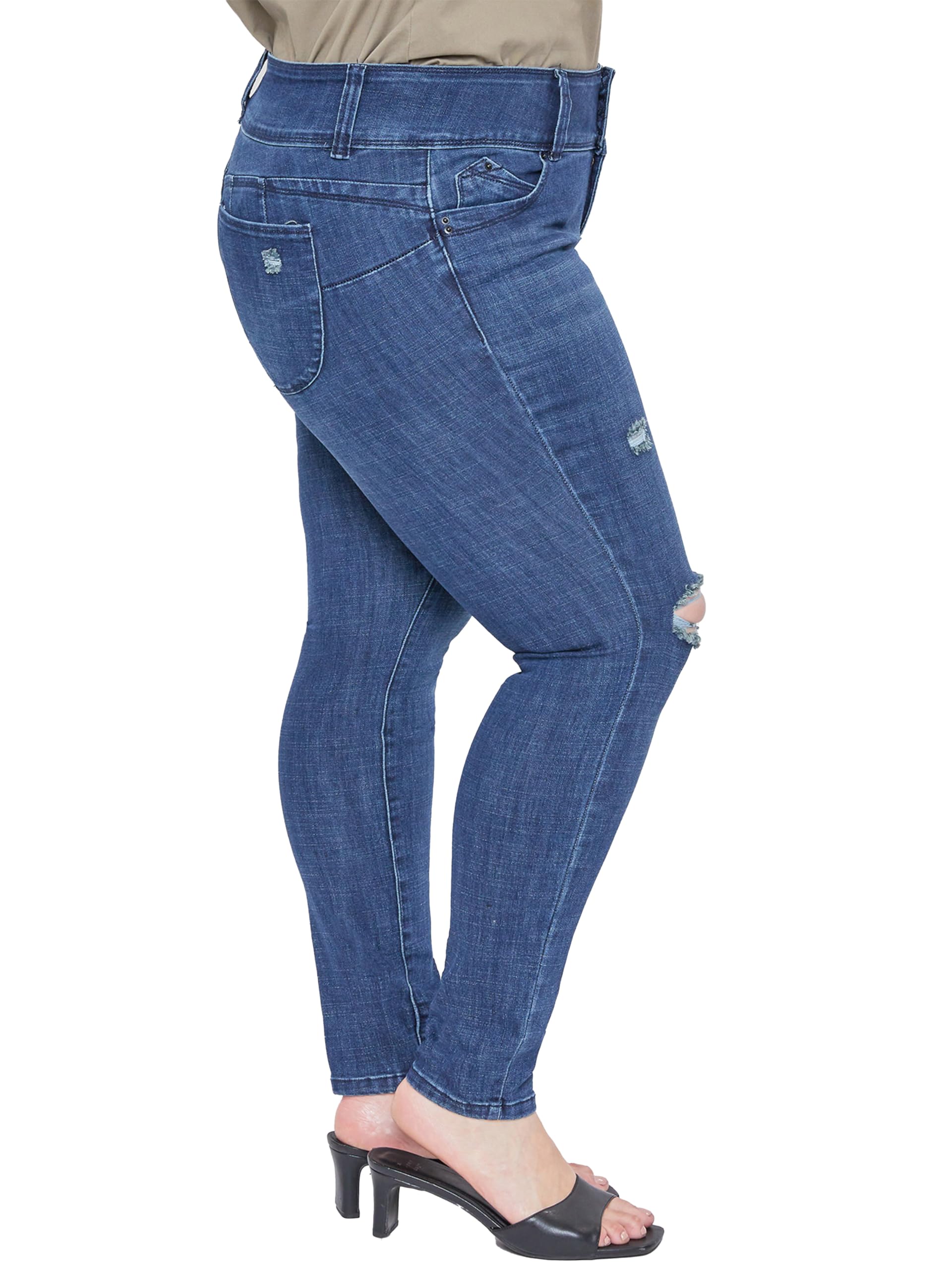 Royalty For Me Women's Plus Size Sustainable Mid Rise Jeans - Comfortable Stretch Denim Pants for Curvy Women | Perfect for Casual Wear, Office & Everyday Outfits