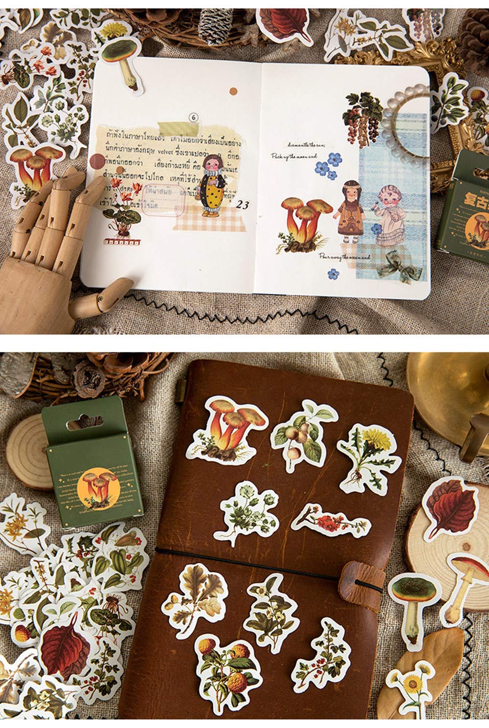 Aesthetic Plant Stickers Set - 92PC Cute Flower & Seasonal Wild Plant Decals for Scrapbooking, Fall Leaves Stickers for Laptop, Phone Case, Kindle, Journal, Planner, DIY Crafts - Perfect for Home Office, School Supplies & Gift Wrapping