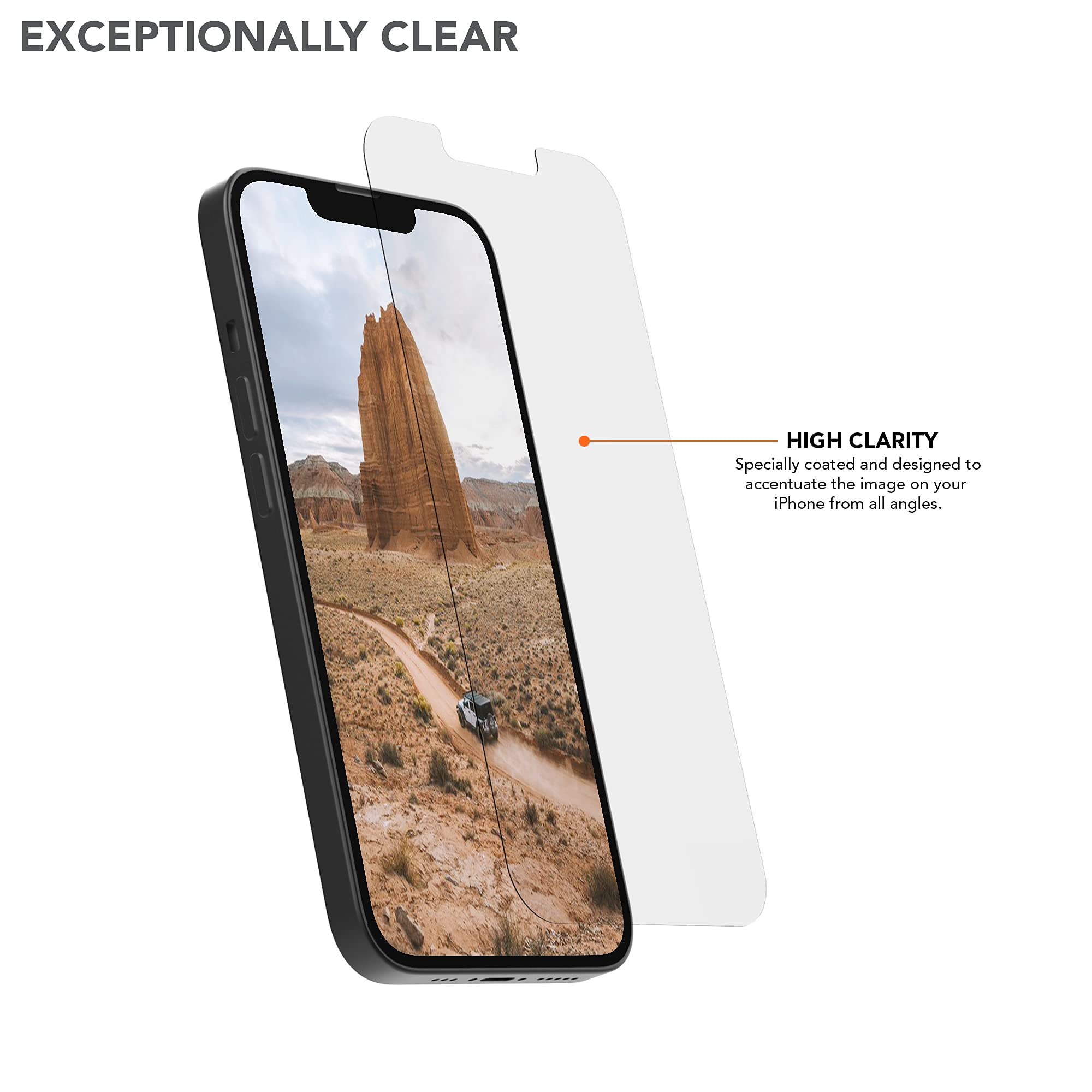 Rokform Rugged Case for iPhone 13 Pro Max with 2-Pack Tempered Glass Screen Protector - Shockproof Protective Cover for Outdoor, Work & Adventure Activities