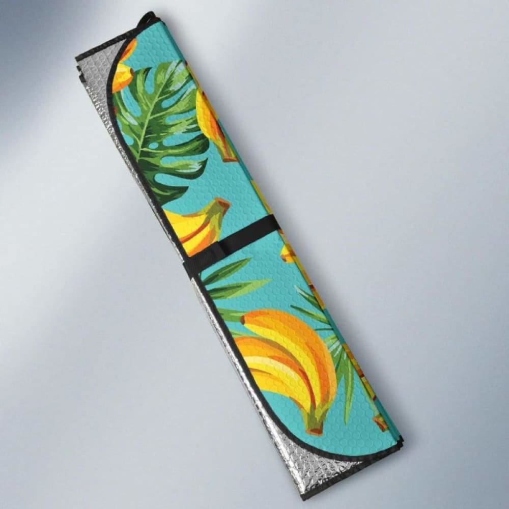 Banana Palm Leaves Car Sun Shade - UV Protection Window Shade for Vehicles - Tropical Leaf Design Sun Visor for Cars, SUVs, Trucks - Perfect for Beach Trips and Summer Driving