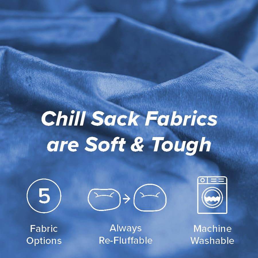Chill Sack Giant 5-Foot Memory Foam Bean Bag Chair - Ultra Soft Microfiber Cover in Cobalt Blue - Perfect for Living Rooms, Game Rooms & Dorm Lounging