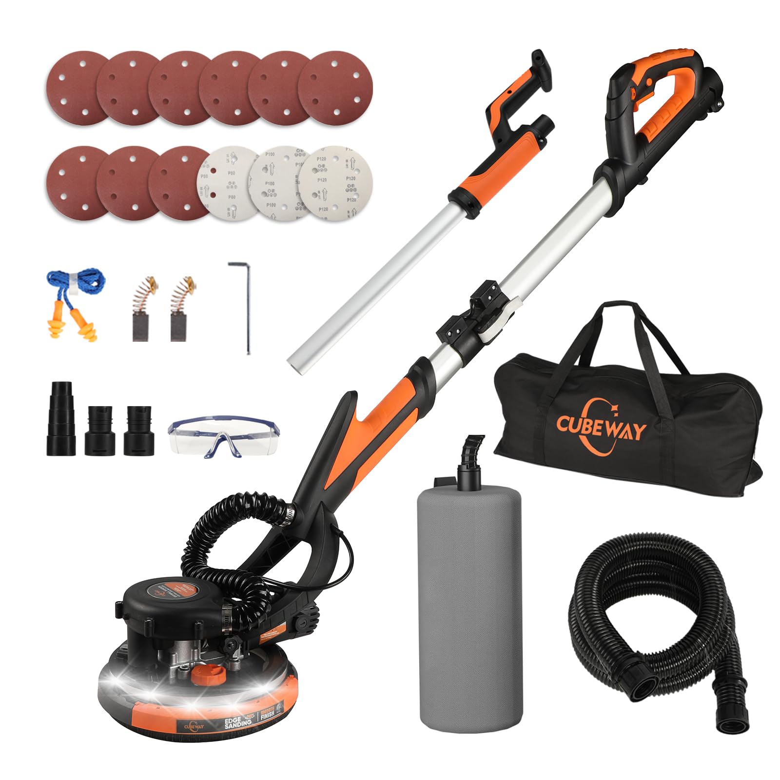 780W Electric Drywall Sander with Vacuum Dust Collection - 7-Speed Adjustable Power Sander for Walls, Ceilings & Floors - LED Light for Popcorn Ceiling Removal - Perfect for Home Renovation & Professional Construction Projects