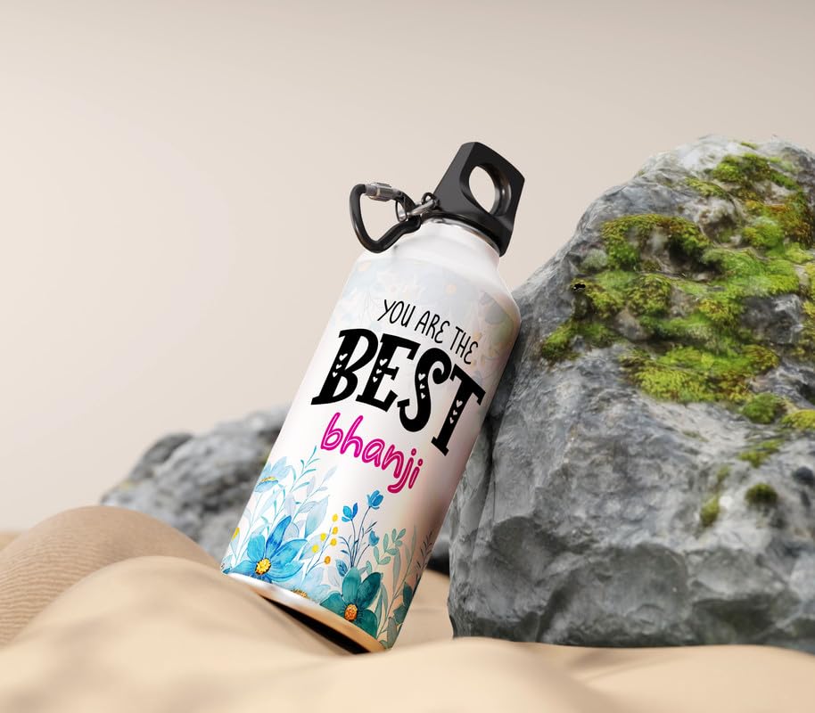 TrendoPrint Bhanji Aluminum Water Bottle 600ml with Straw - Leakproof, Insulated Stainless Steel Sipper Bottle for Gym, Hiking & Travel (DB168) - Perfect for Outdoor Activities, Sports & Daily Hydration