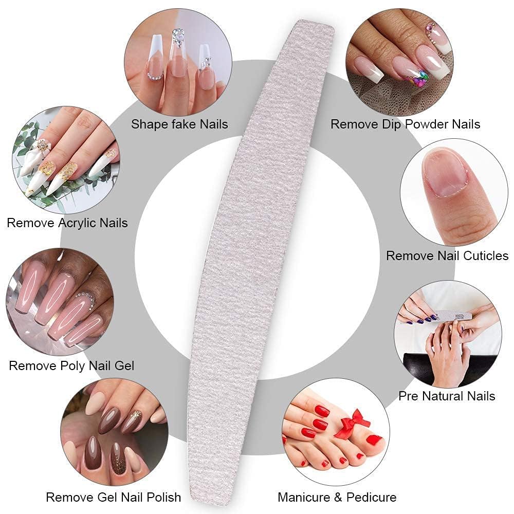Gleevia 10-Piece Professional Manicure & Pedicure Set - 100/180 Grit Arch Shape Nail Files & Buffing Polish Tools for Salon & Home Nail Care | Perfect for Nail Art, DIY Manicures & Spa Treatments