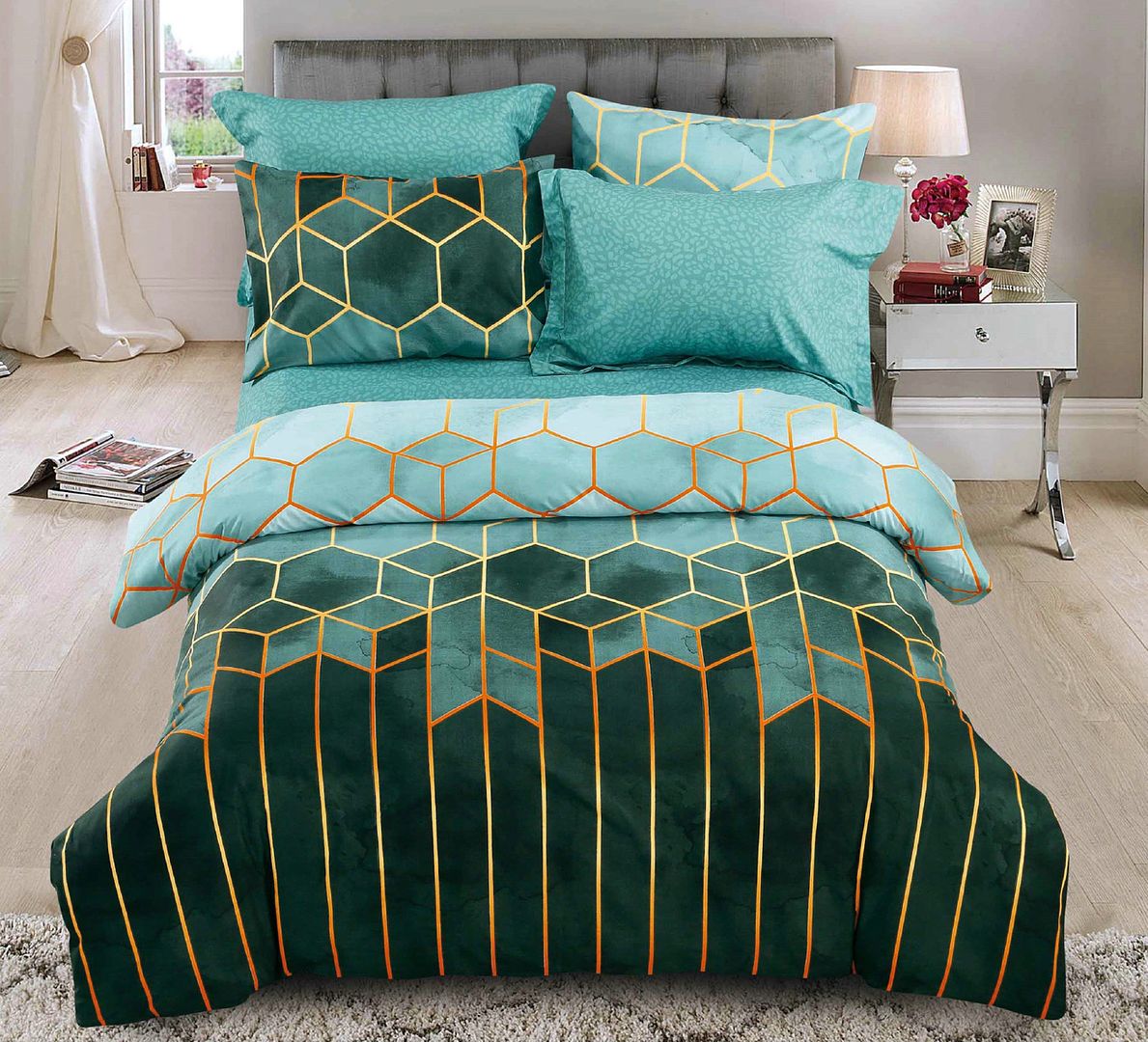 Giverny Quilt Cover Set - Super King Size Bedding - Luxury Soft Quilt Cover for Master Bedroom & Guest Room Decor