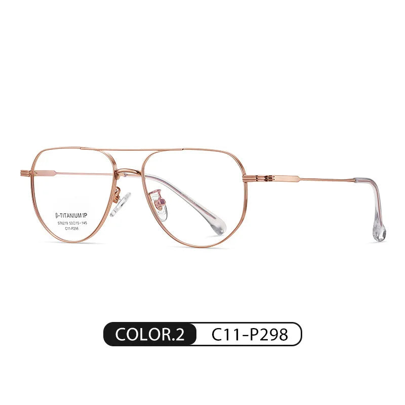 Brightzone Women's Full Rim Square Double Bridge Titanium Eyeglasses Frame 62019 - Lightweight & Durable Glasses for Work, Reading & Fashion