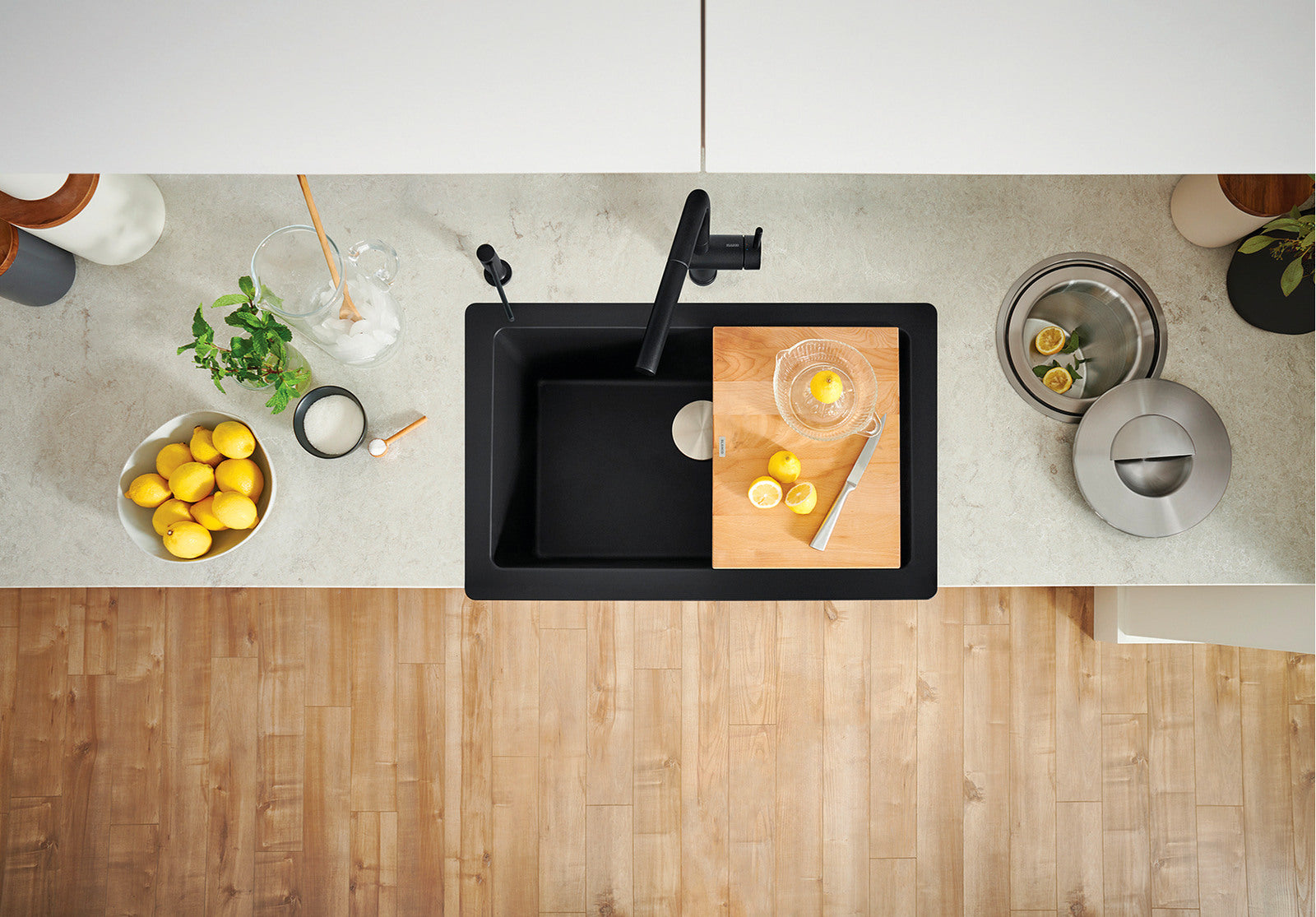Blanco Vintera 30-Inch Super Single Bowl Apron Front SILGRANIT Kitchen Sink - Durable Stain-Resistant Undermount Sink for Modern Kitchens & Food Prep Stations