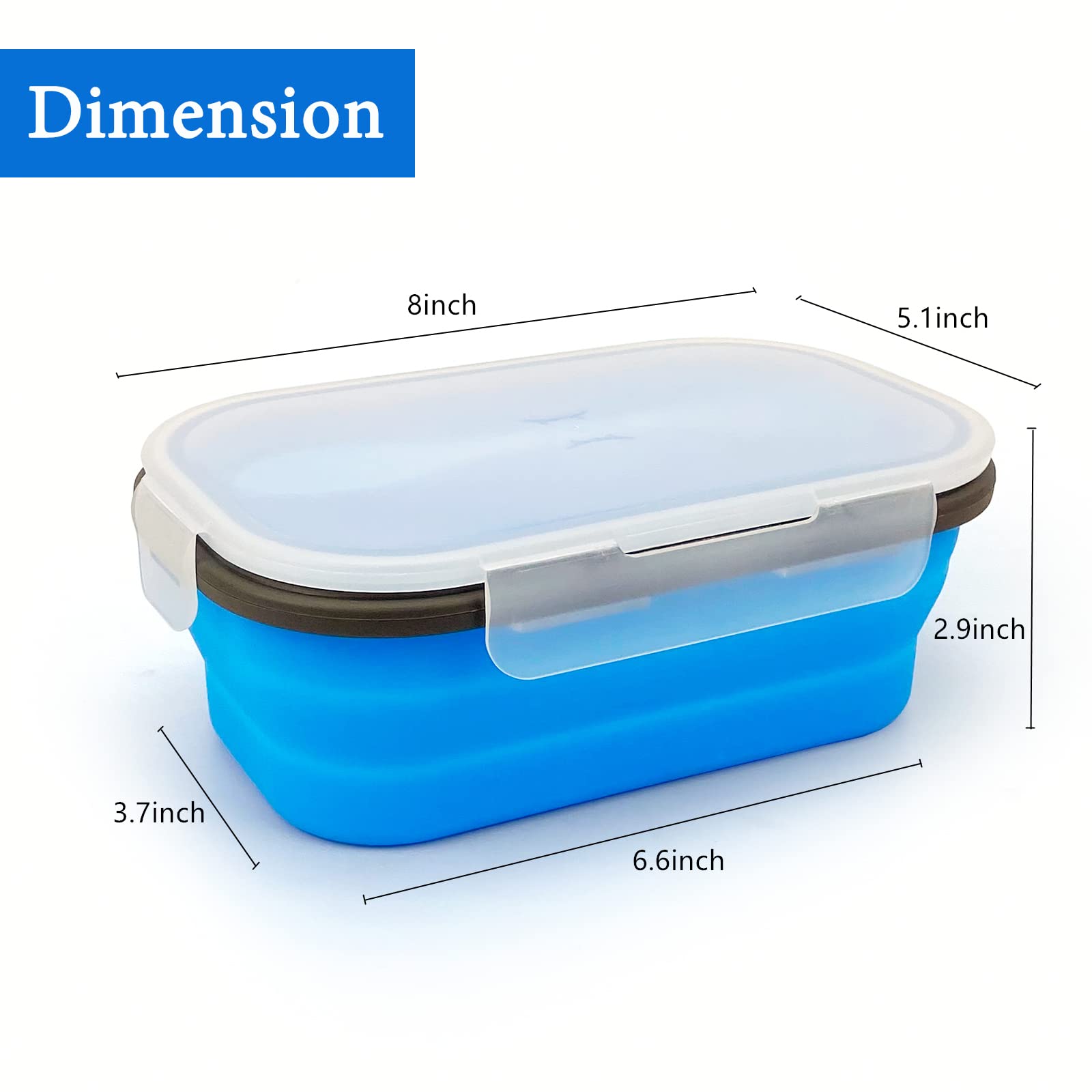 Collapsible Silicone Lunch Box - 1000ml Large Bento Container with Airtight Lid & 2-in-1 Utensil (Spoon/Fork) | Microwave & Dishwasher Safe | Perfect for Meal Prep, Office Lunch, Picnics & Travel