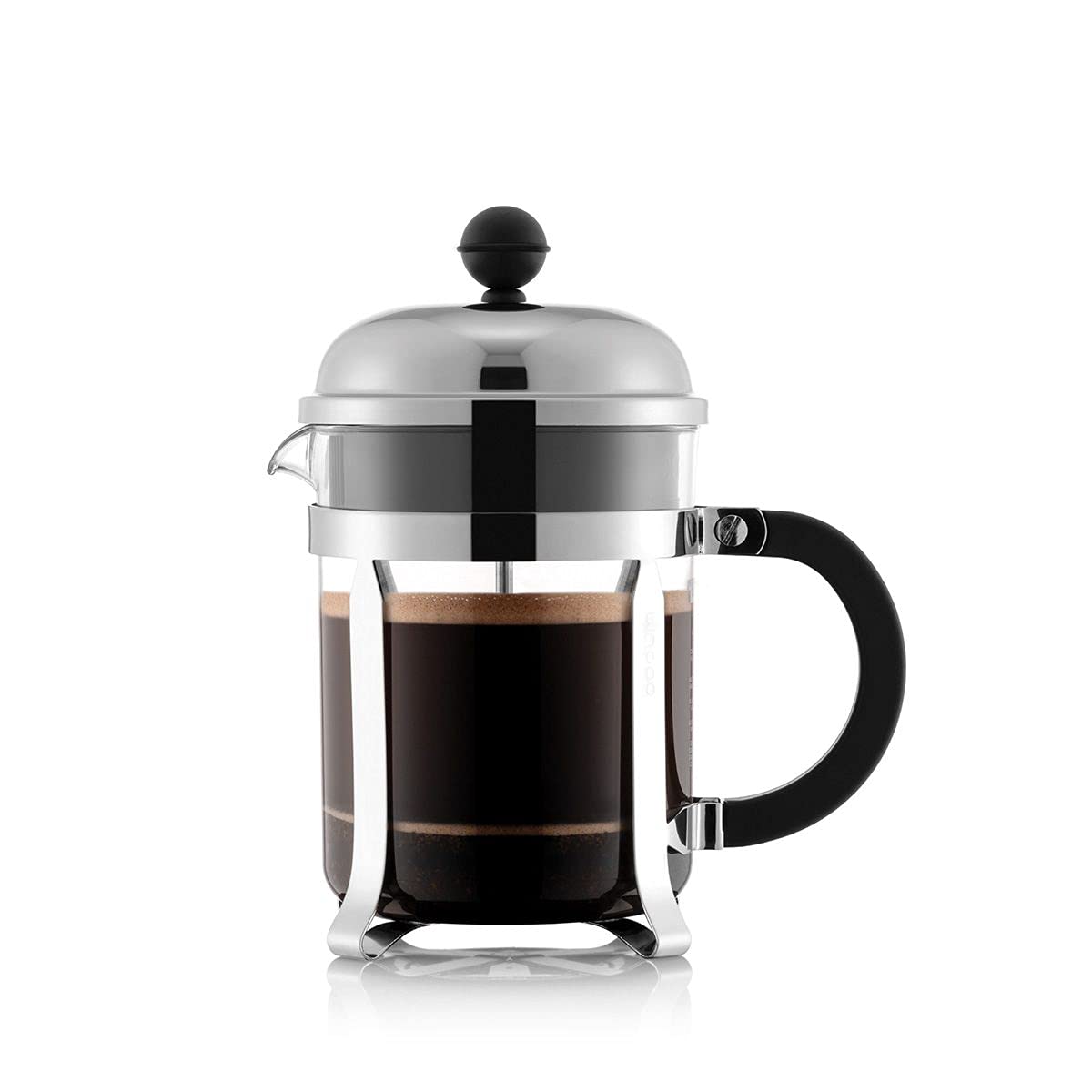 Bodum Chambord French Press Coffee Maker - 17 Ounce (0.5 Liter) Chrome Plated - Perfect for Home, Office & Camping Coffee Brewing